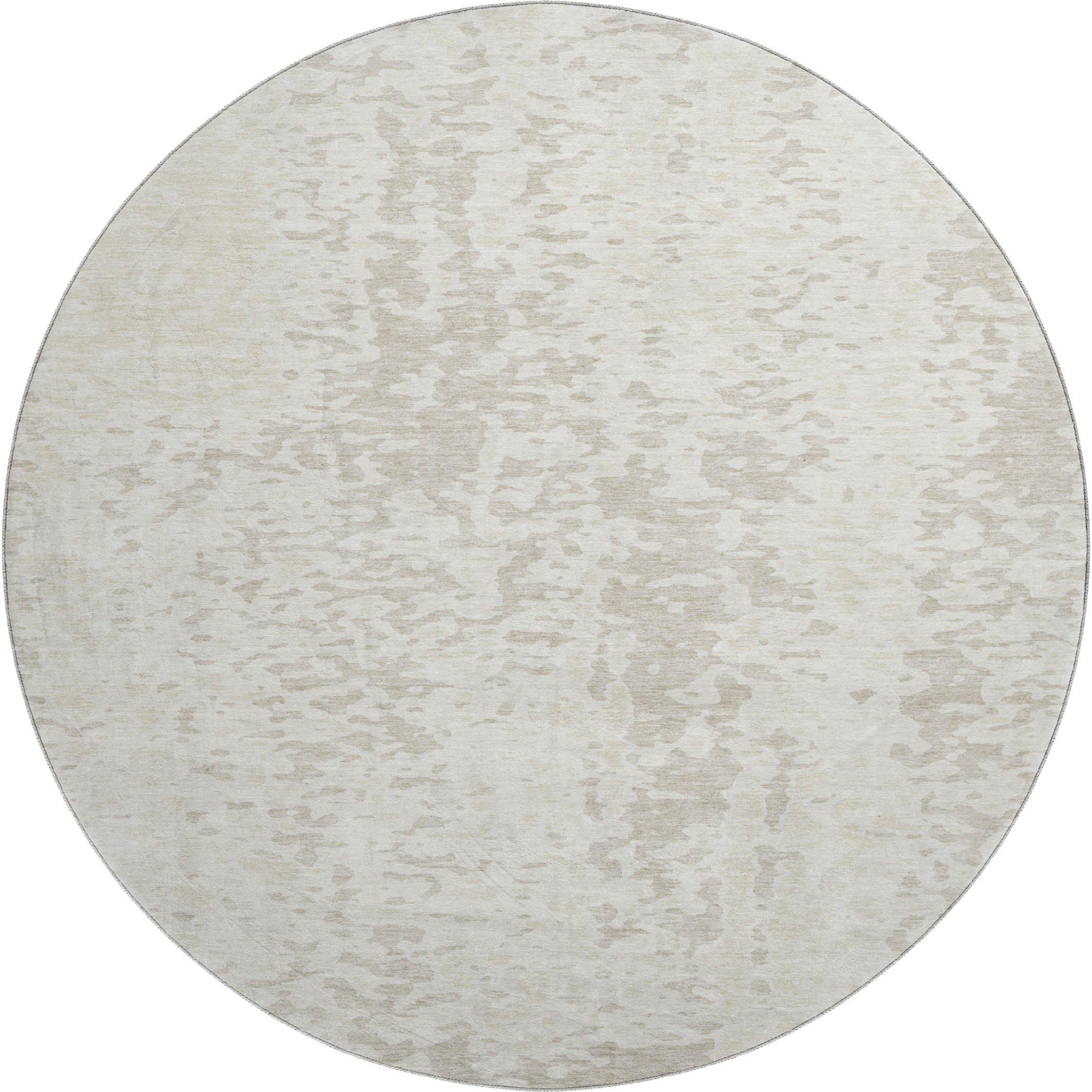 Rome Machine Washable Transitional Ivory Rug 8' x 8' #shape_Round