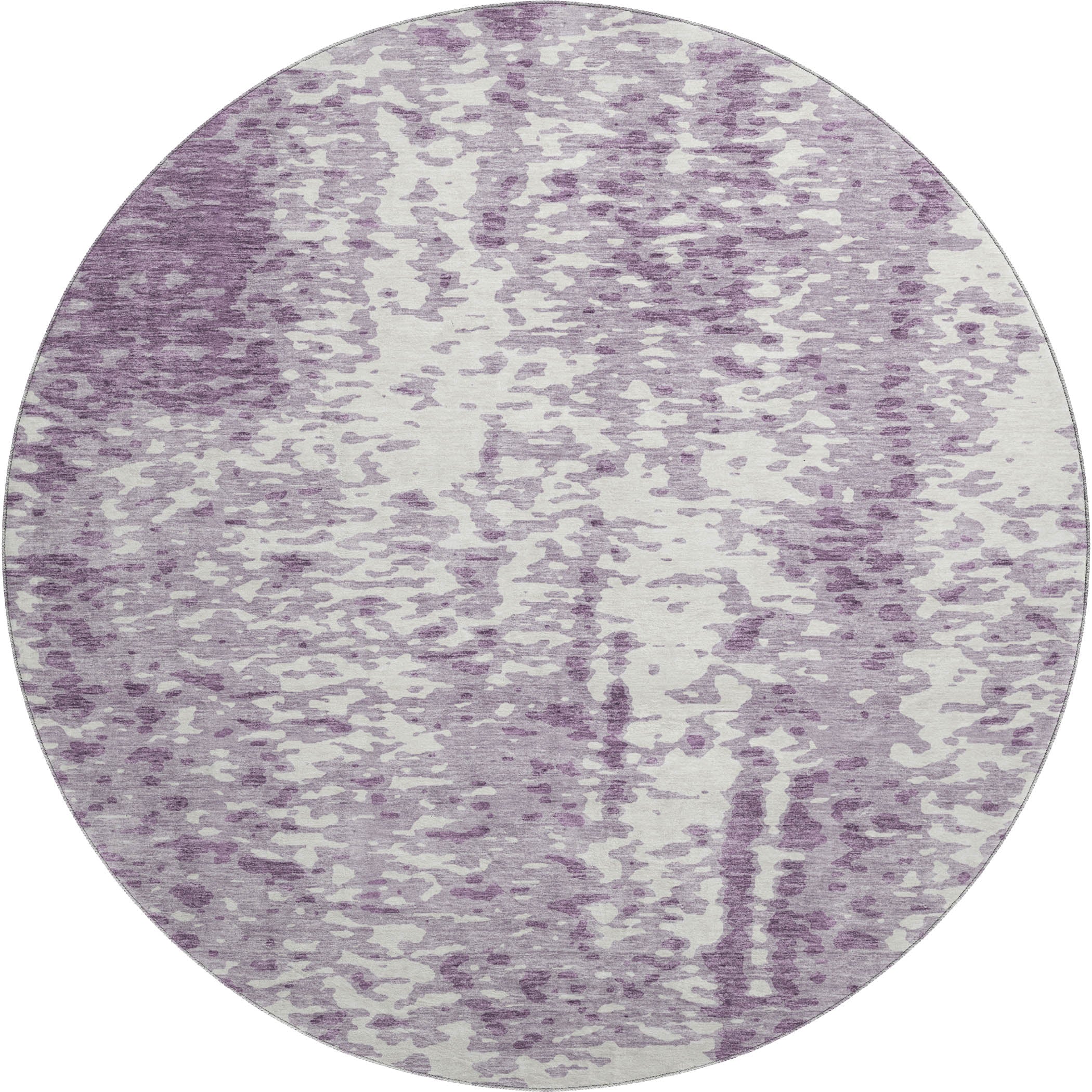 Rome Machine Washable Transitional Lavender Purple Rug 8' x 8' #shape_Round