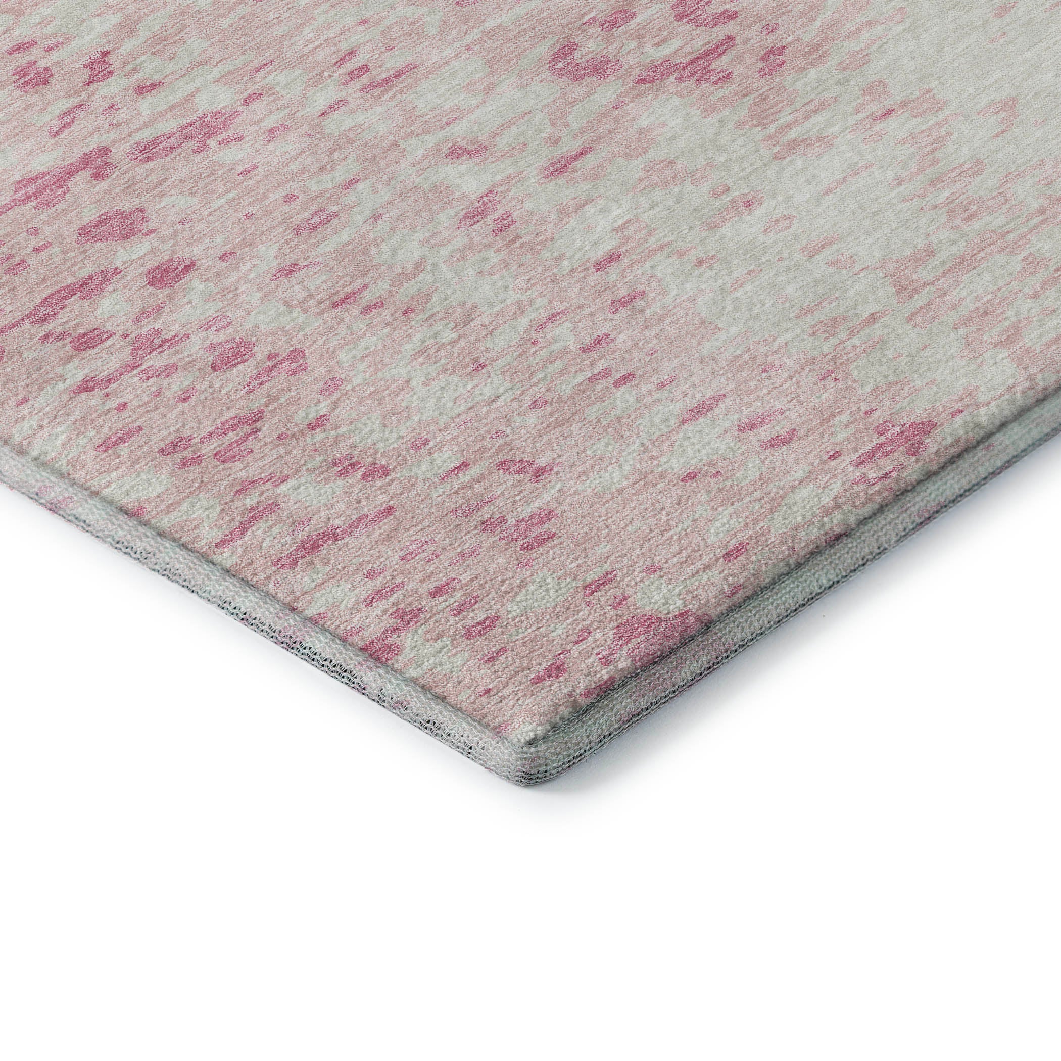 Rome Machine Washable Transitional Pink Rug 1'8" x 2'6" #shape_Rectangle