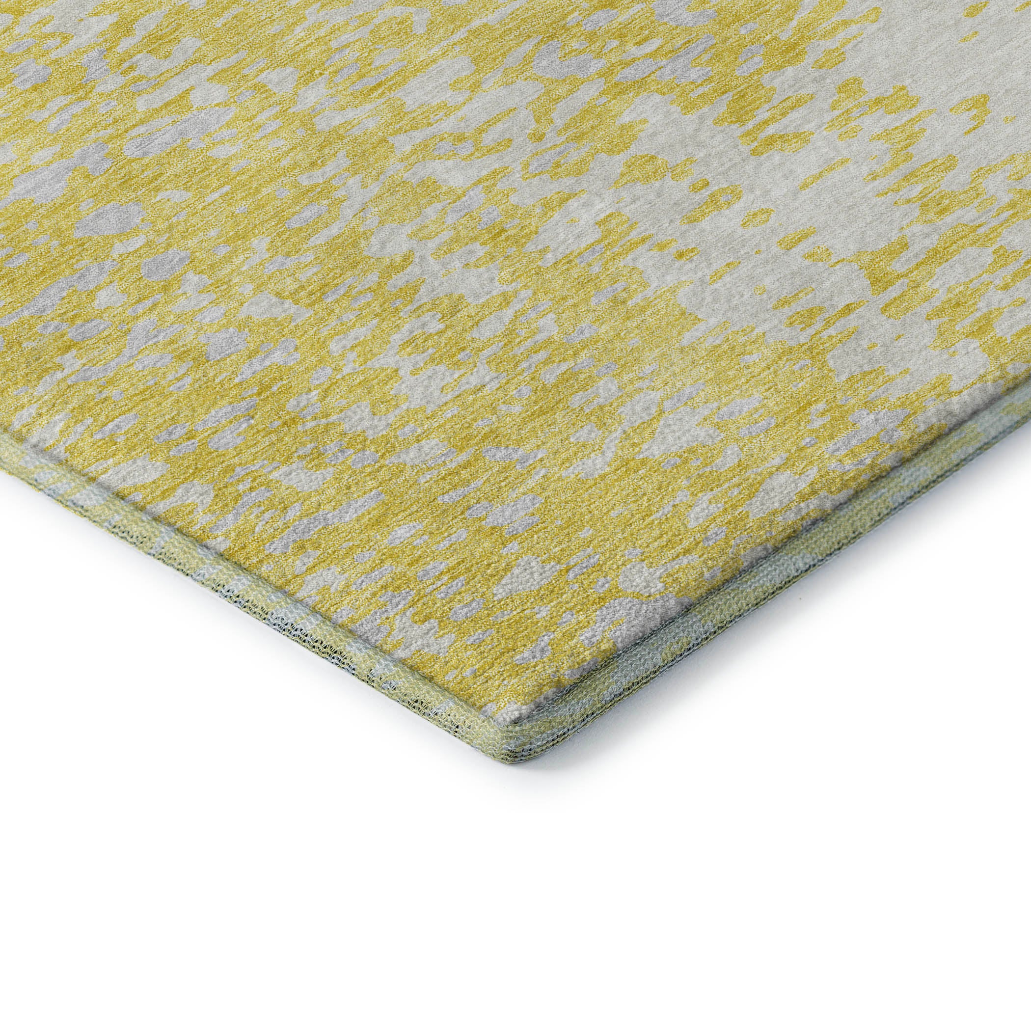 Rome Machine Washable Transitional Yellow Gold Rug 1'8" x 2'6" #shape_Rectangle
