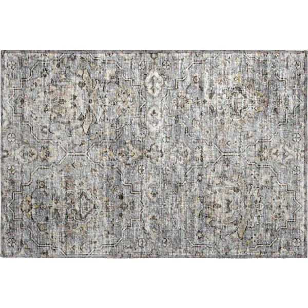 Ghent Machine Washable Traditional Ash Gray Rug 1'8" x 2'6"