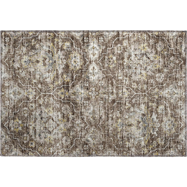 Ghent Machine Washable Traditional Driftwood Brown Rug 1'8" x 2'6"
