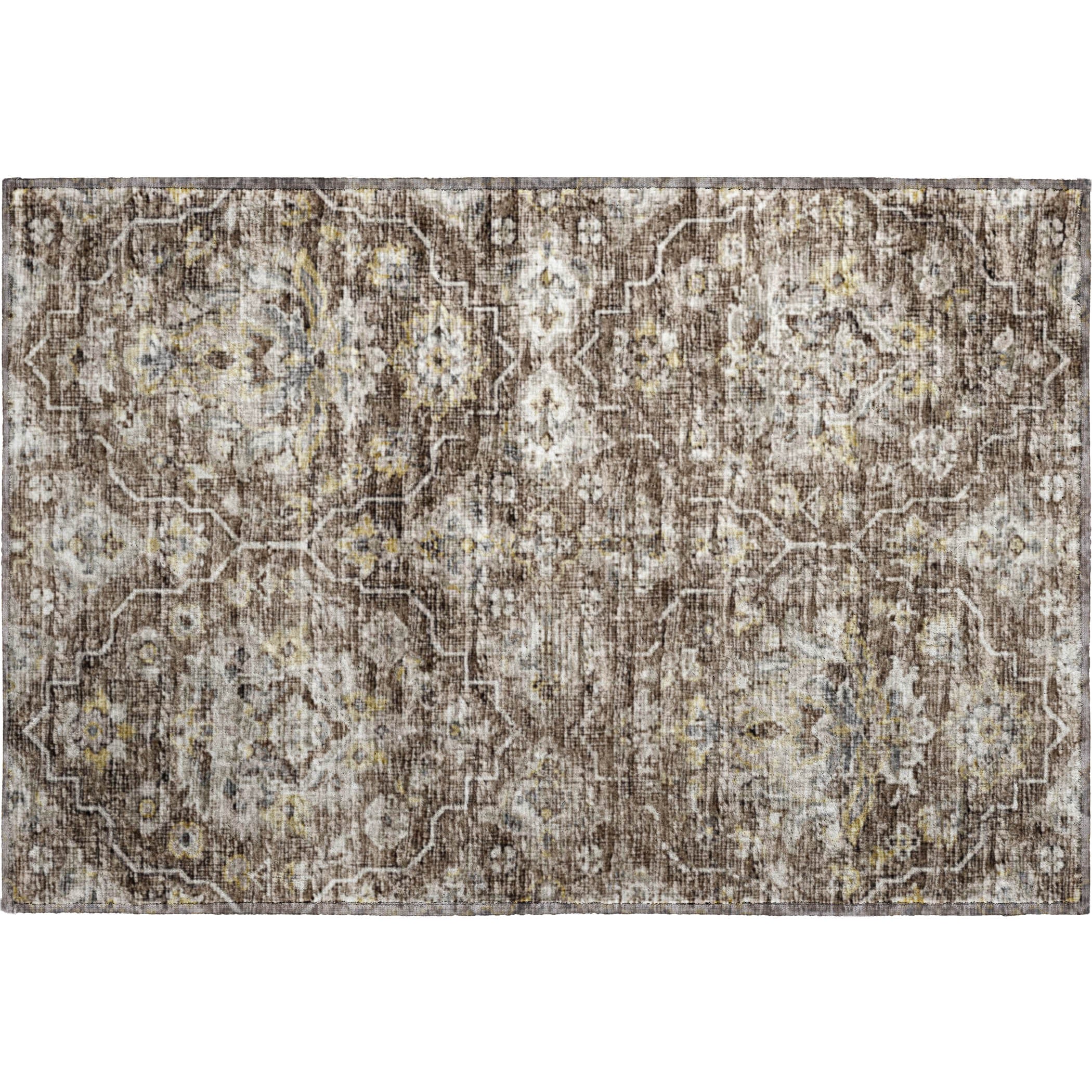 Ghent Machine Washable Traditional Driftwood Brown Rug 1'8" x 2'6" #shape_Rectangle