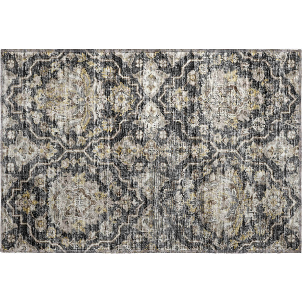 Ghent Machine Washable Traditional Shadow Gray Rug 1'8" x 2'6"