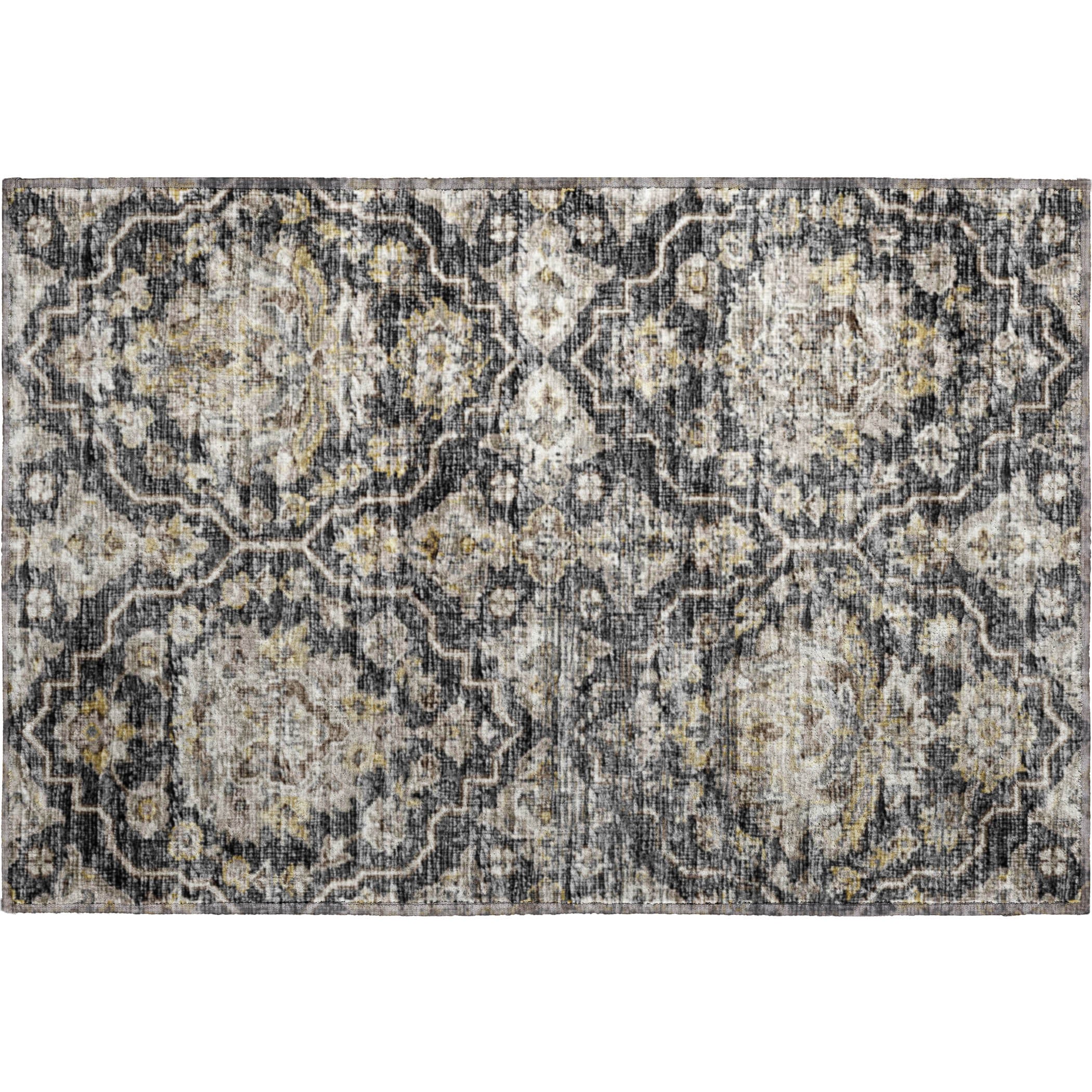 Ghent Machine Washable Traditional Shadow Gray Rug 1'8" x 2'6" #shape_Rectangle