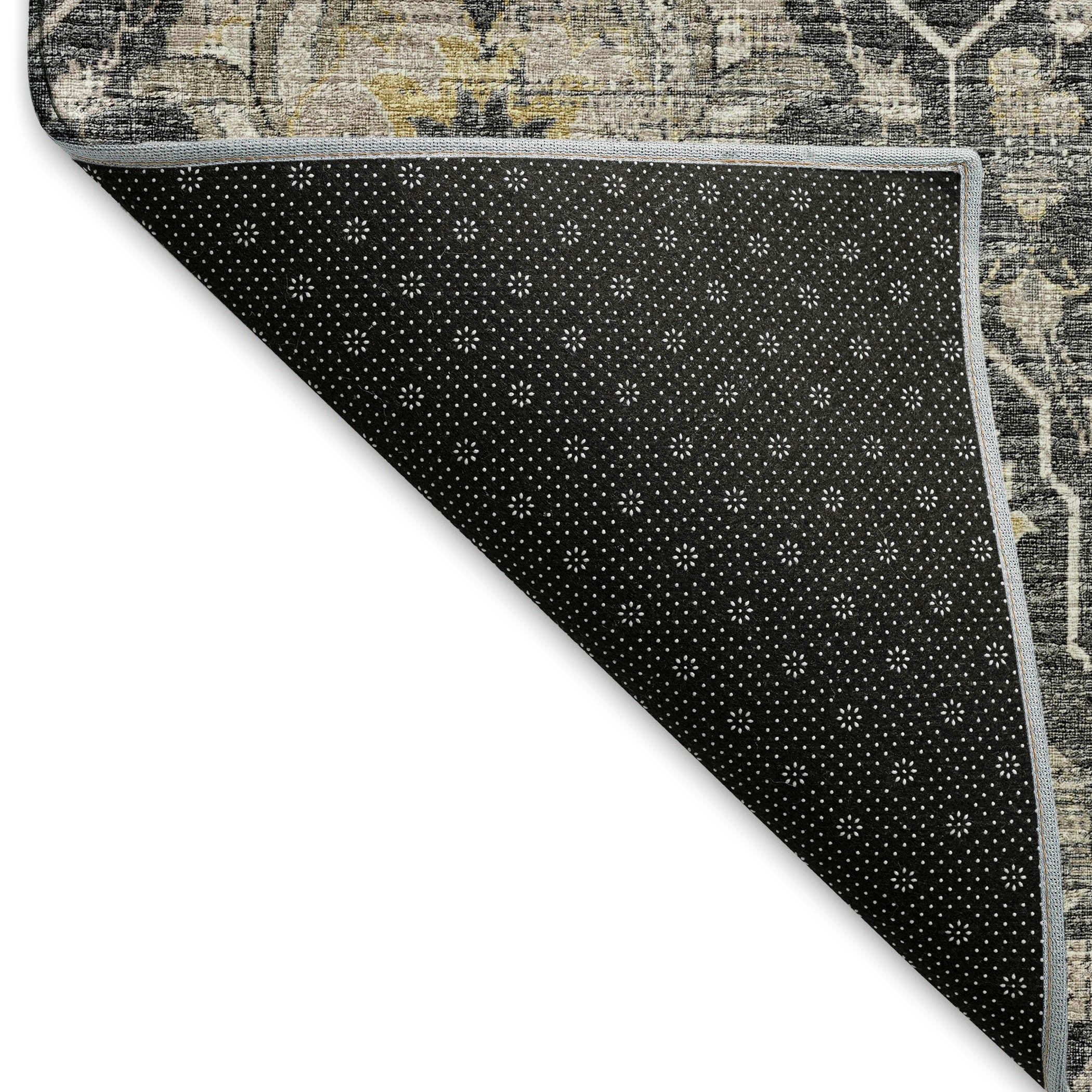 Ghent Machine Washable Traditional Shadow Gray Rug 1'8" x 2'6" #shape_Rectangle