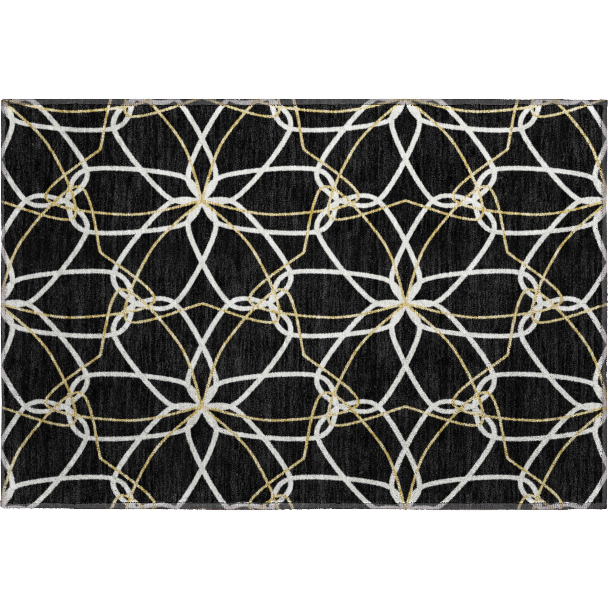 Cusco Machine Washable Transitional Black Rug 1'8" x 2'6" #shape_Rectangle
