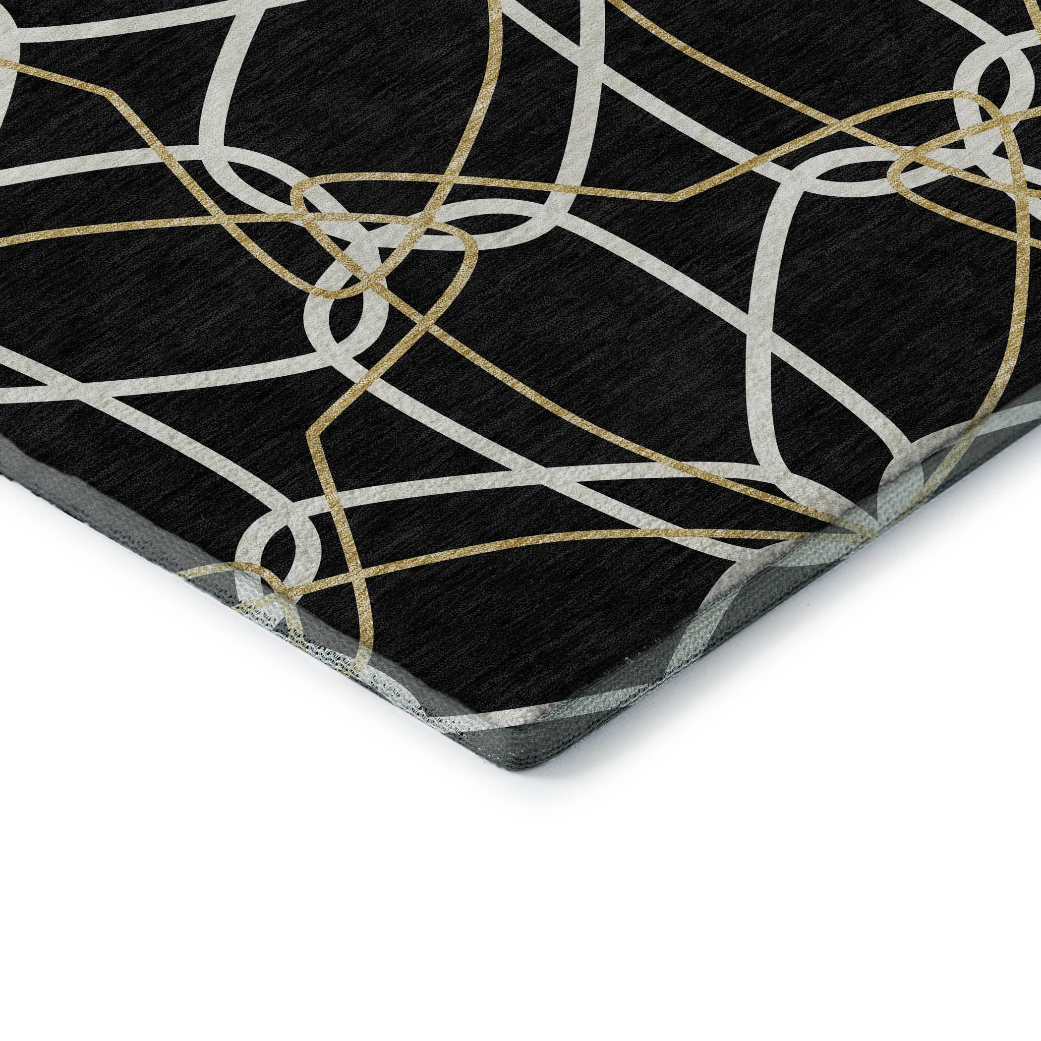 Cusco Machine Washable Transitional Black Rug 1'8" x 2'6" #shape_Rectangle