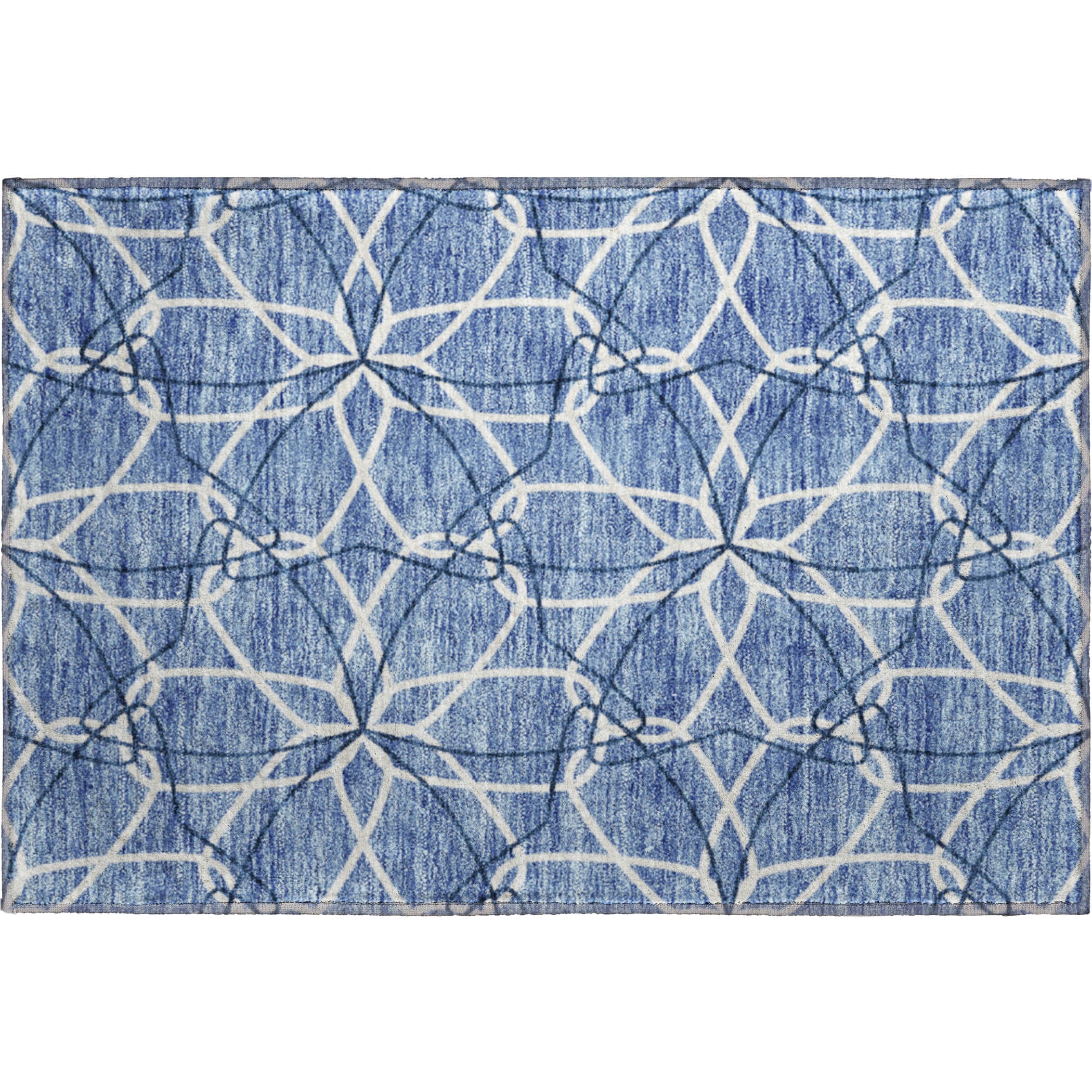Cusco Machine Washable Transitional Denim Blue Rug 1'8" x 2'6" #shape_Rectangle