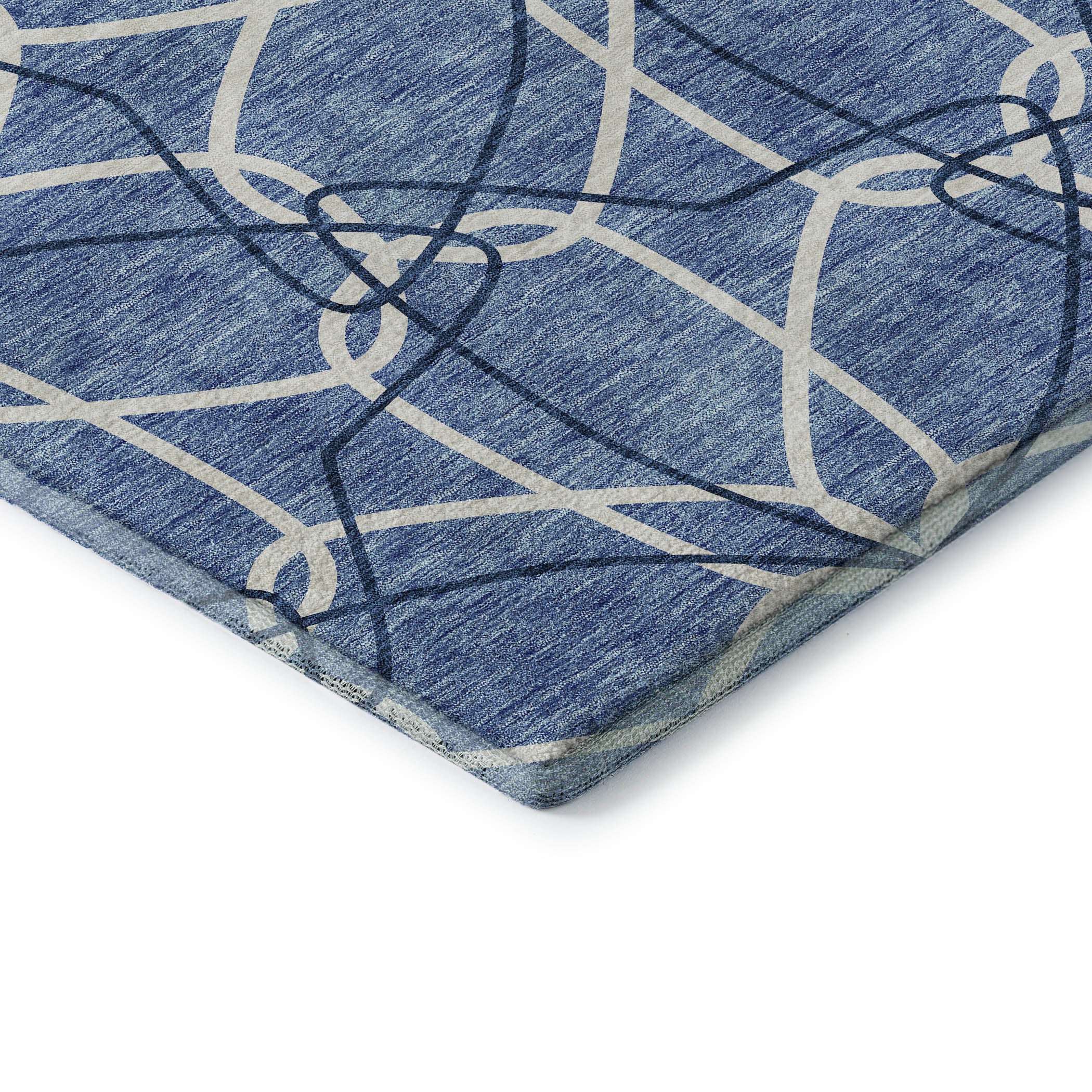 Cusco Machine Washable Transitional Denim Blue Rug 1'8" x 2'6" #shape_Rectangle