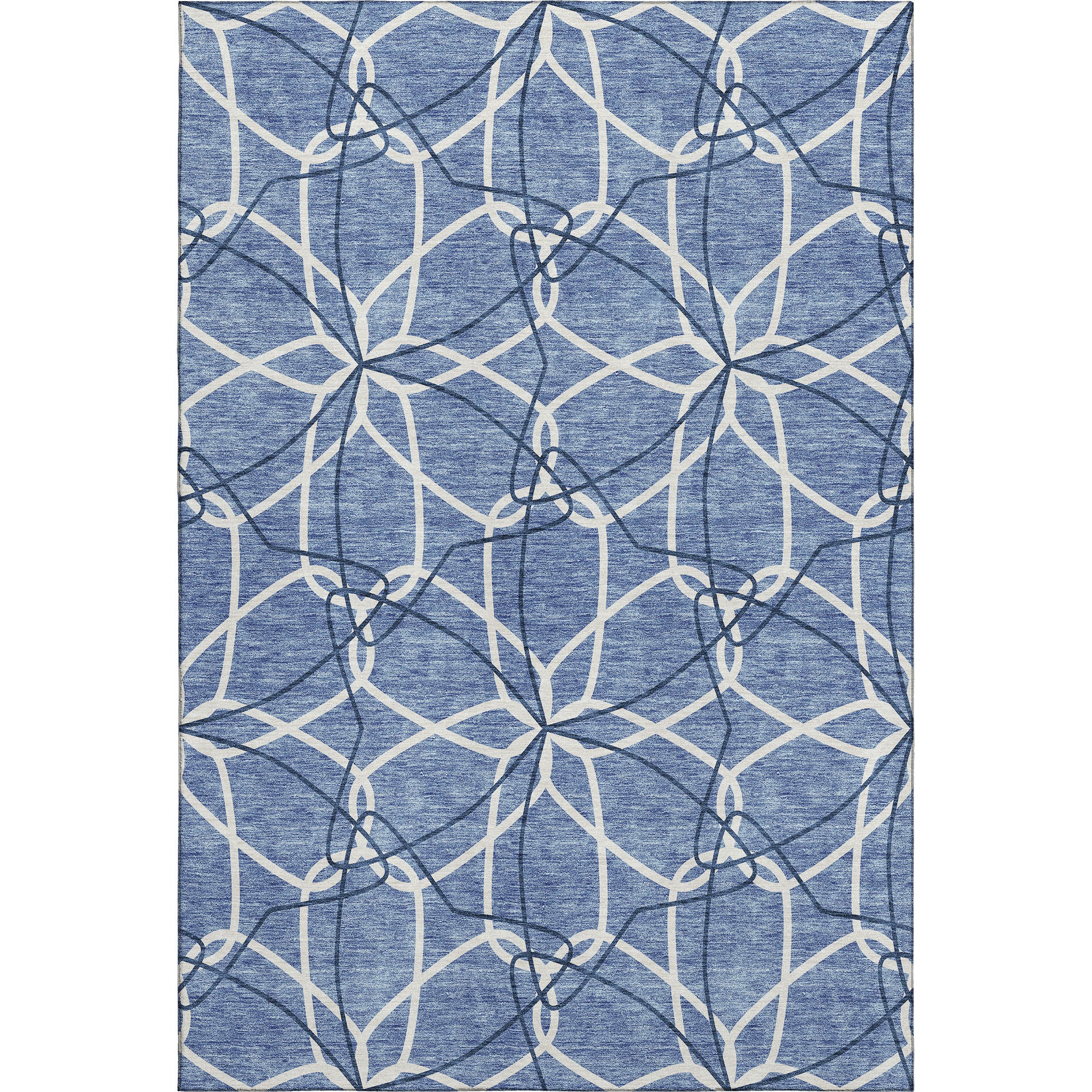 Cusco Machine Washable Transitional Denim Blue Rug 2'6" x 3'10" #shape_Rectangle