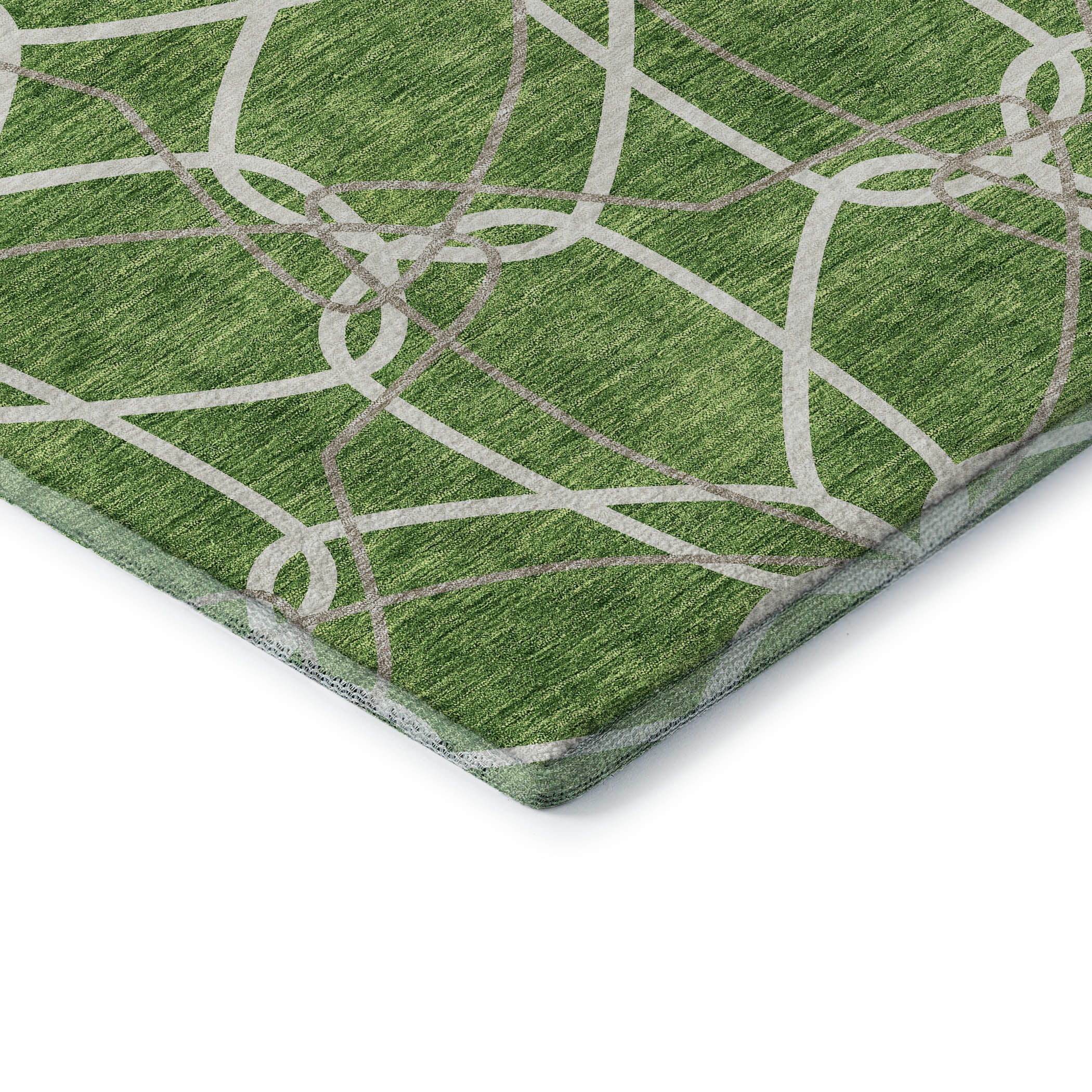 Cusco Machine Washable Transitional Green Rug 1'8" x 2'6" #shape_Rectangle