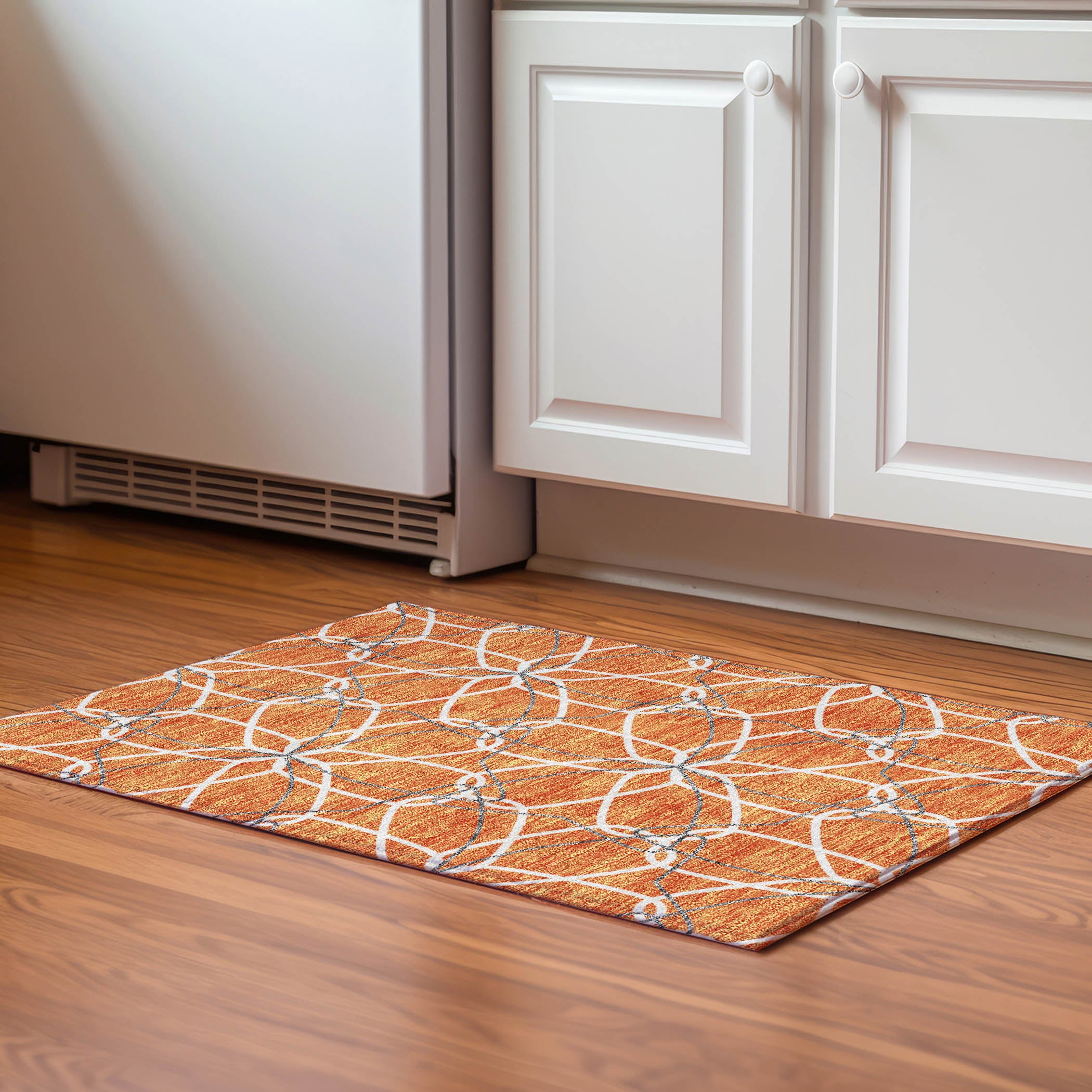 Cusco Machine Washable Transitional Orange Rug 1'8" x 2'6" #shape_Rectangle
