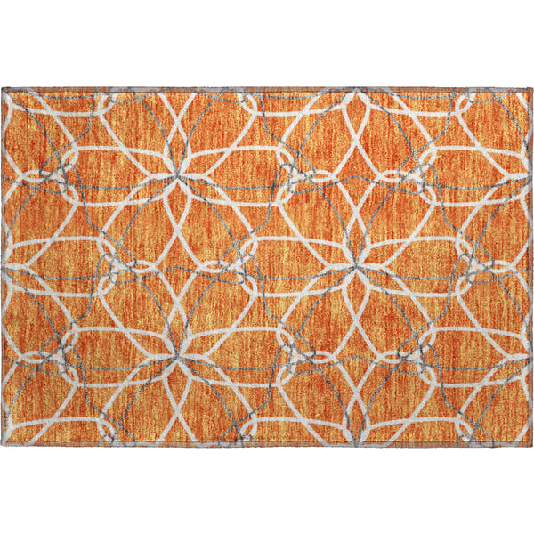 Cusco Machine Washable Transitional Orange Rug 1'8" x 2'6"