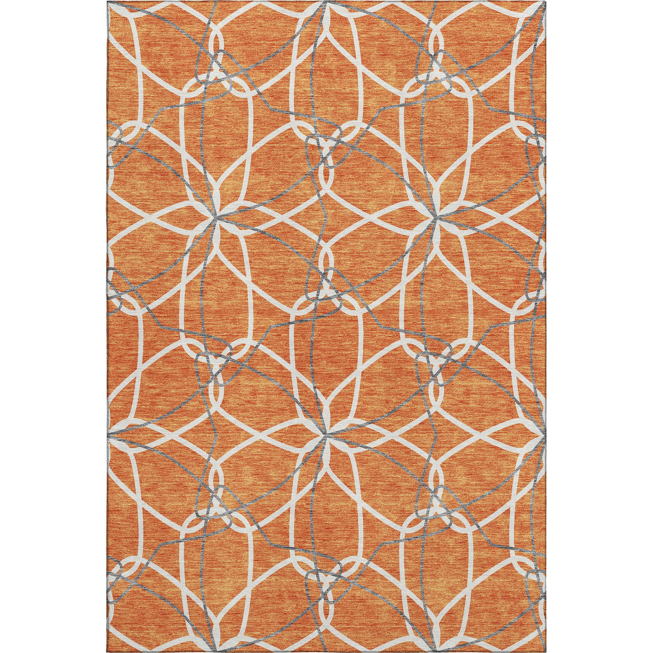 Cusco Machine Washable Transitional Orange Rug 2'6" x 3'10" #shape_Rectangle