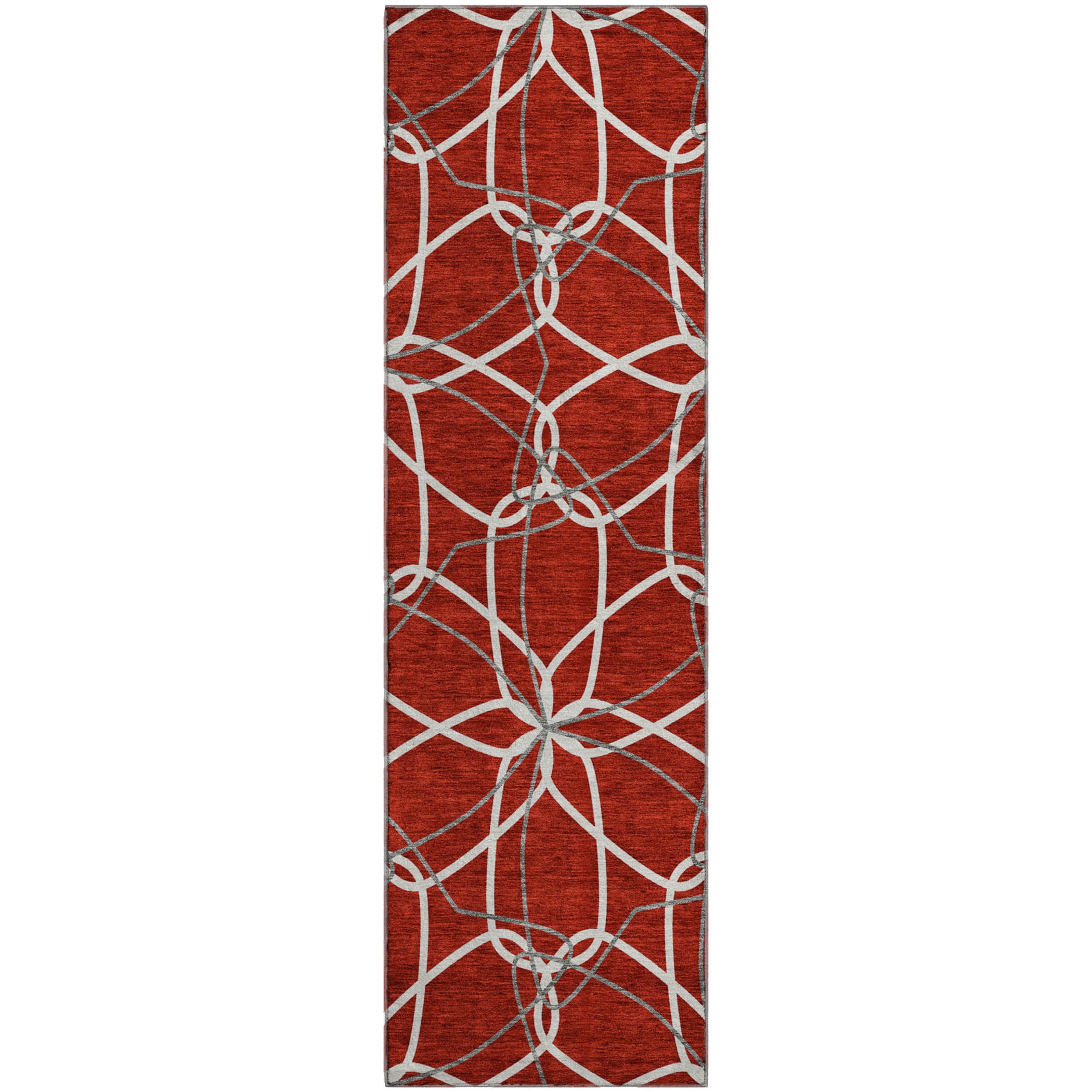 Cusco Machine Washable Transitional Red Rug 2'3" x 7'6" #shape_Runner