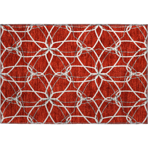 Cusco Machine Washable Transitional Red Rug 1'8" x 2'6"