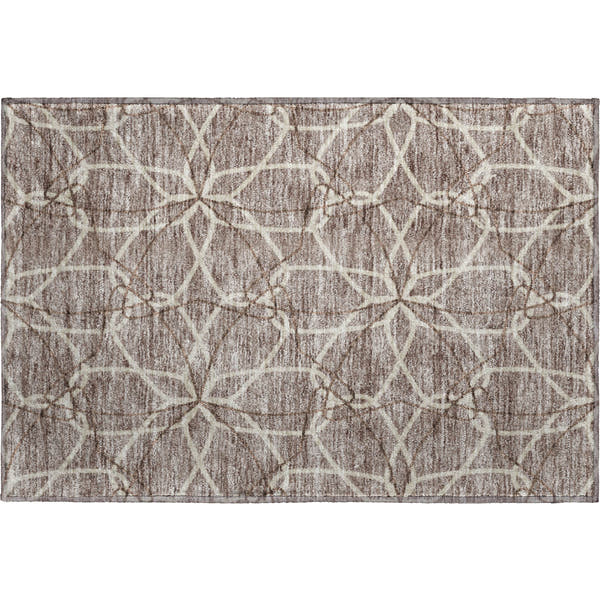 Cusco Machine Washable Transitional Taupe Brown Rug 1'8" x 2'6"