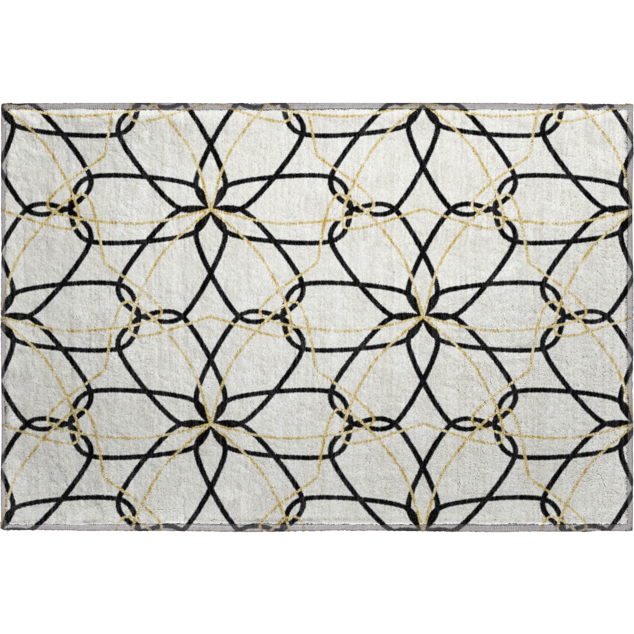 Cusco Machine Washable Transitional White Ivory Rug 1'8" x 2'6" #shape_Rectangle