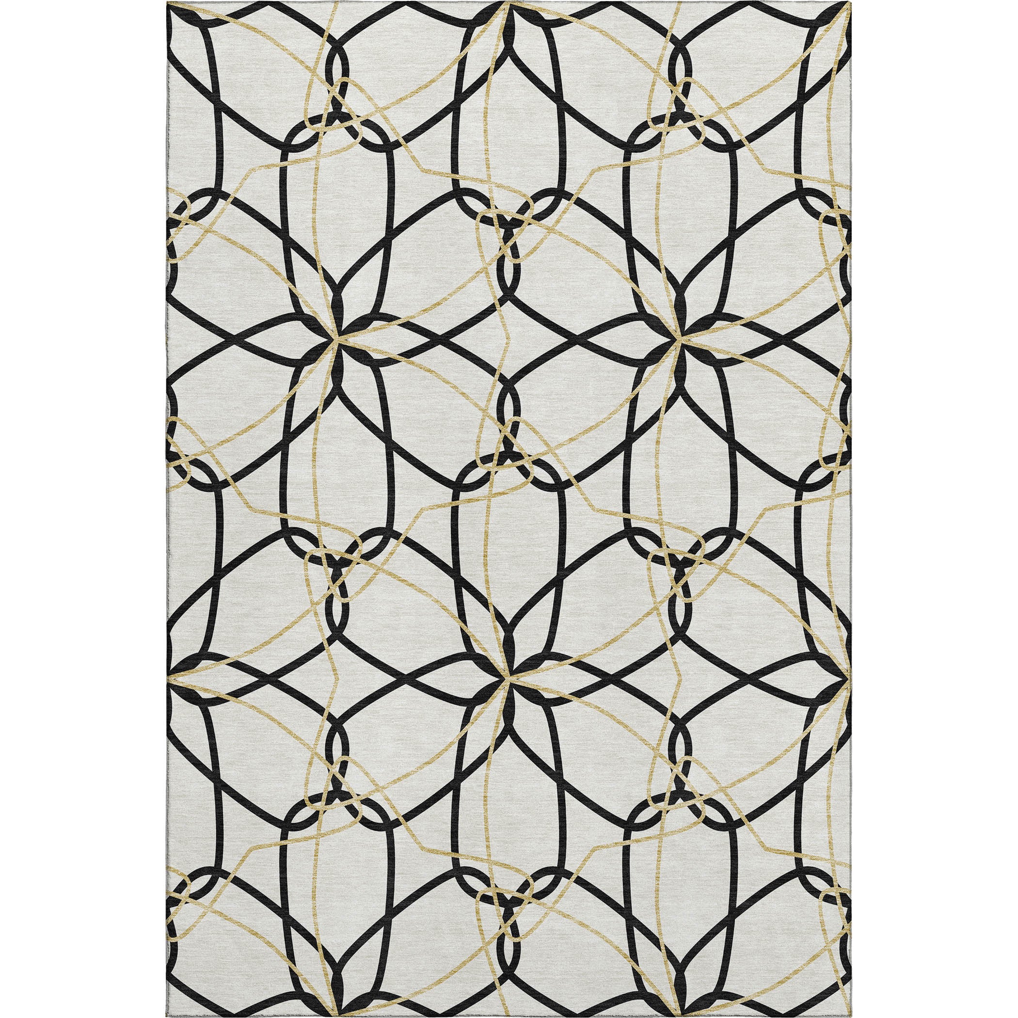 Cusco Machine Washable Transitional White Ivory Rug 2'6" x 3'10" #shape_Rectangle