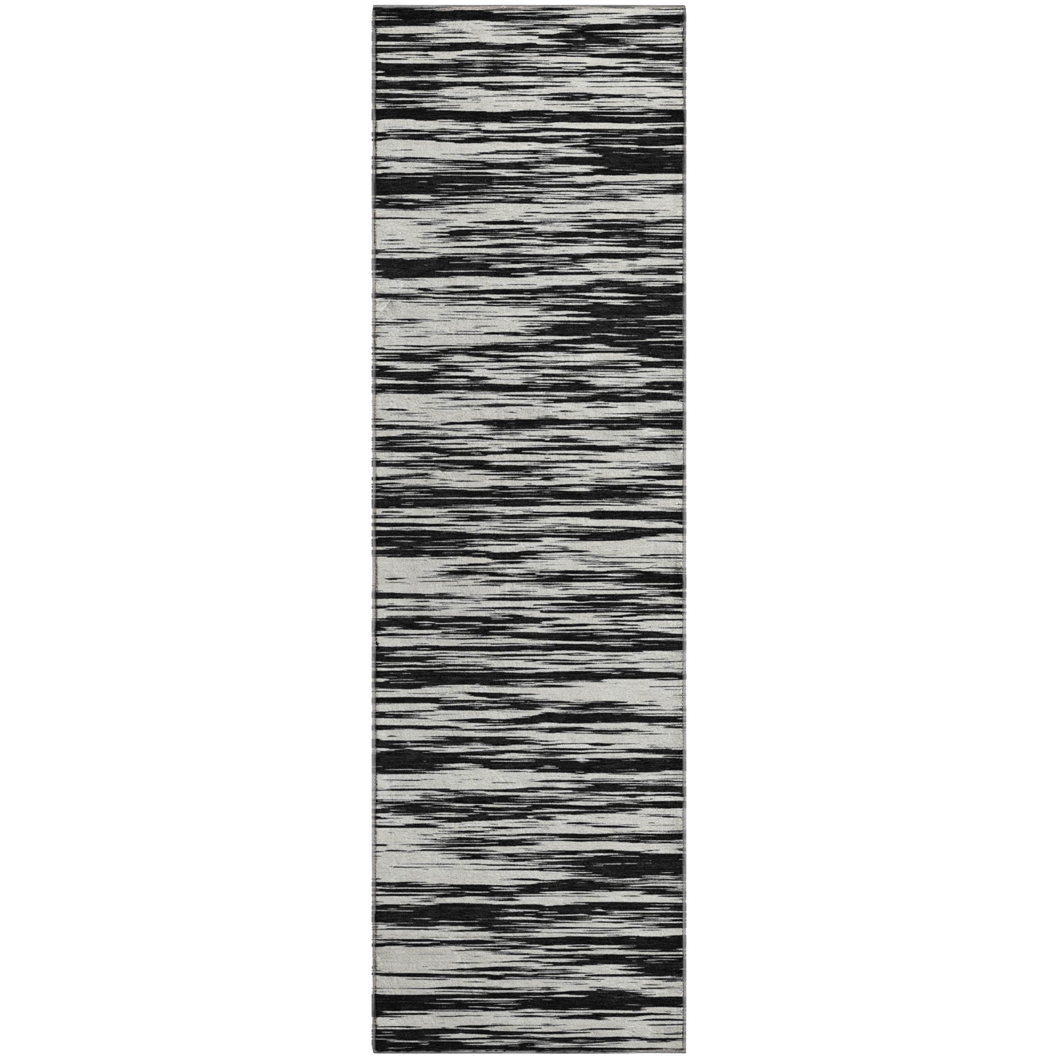 Montevideo Machine Washable Transitional Black Rug 2'3" x 7'6" #shape_Runner