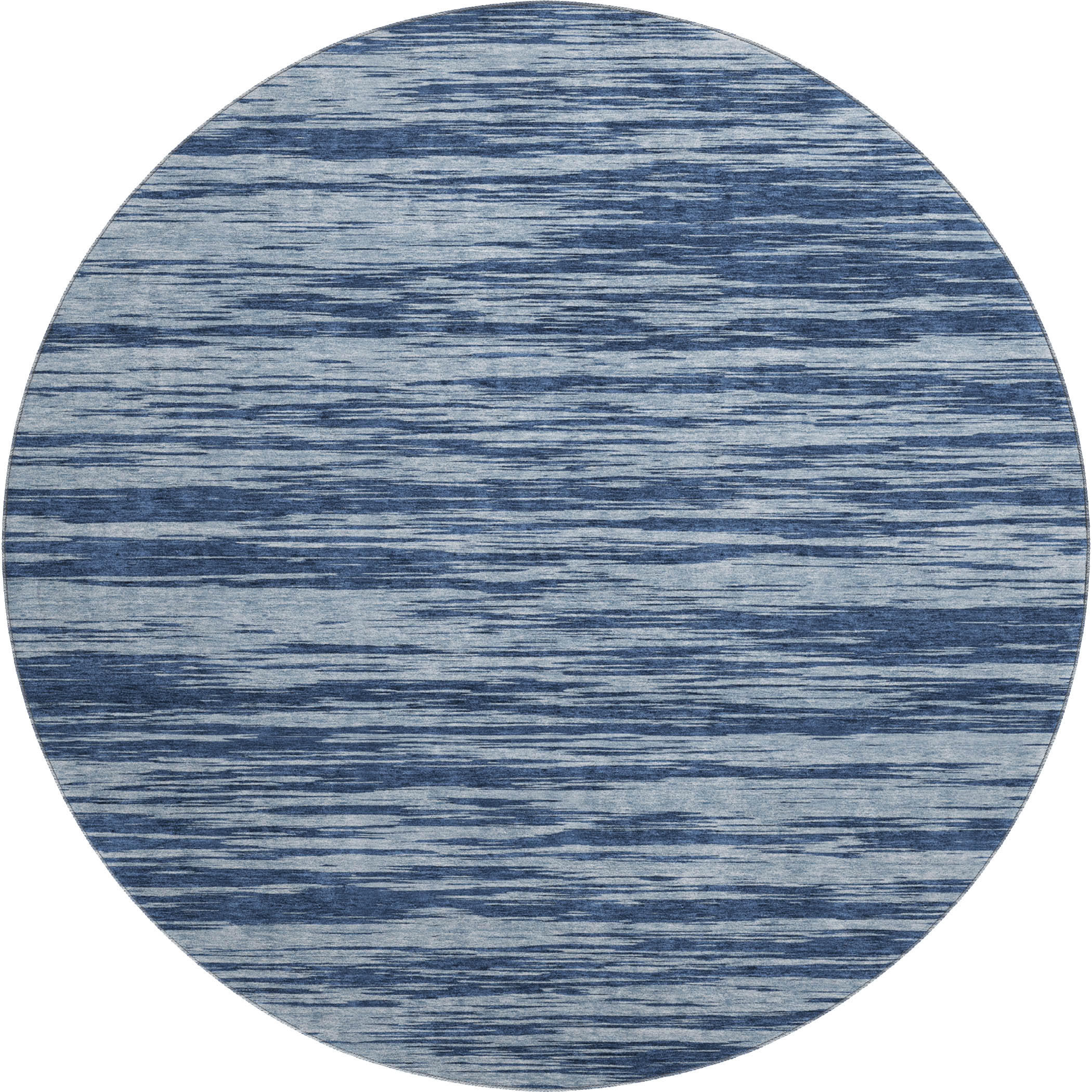 Montevideo Machine Washable Transitional Blue Rug 8' x 8' #shape_Round