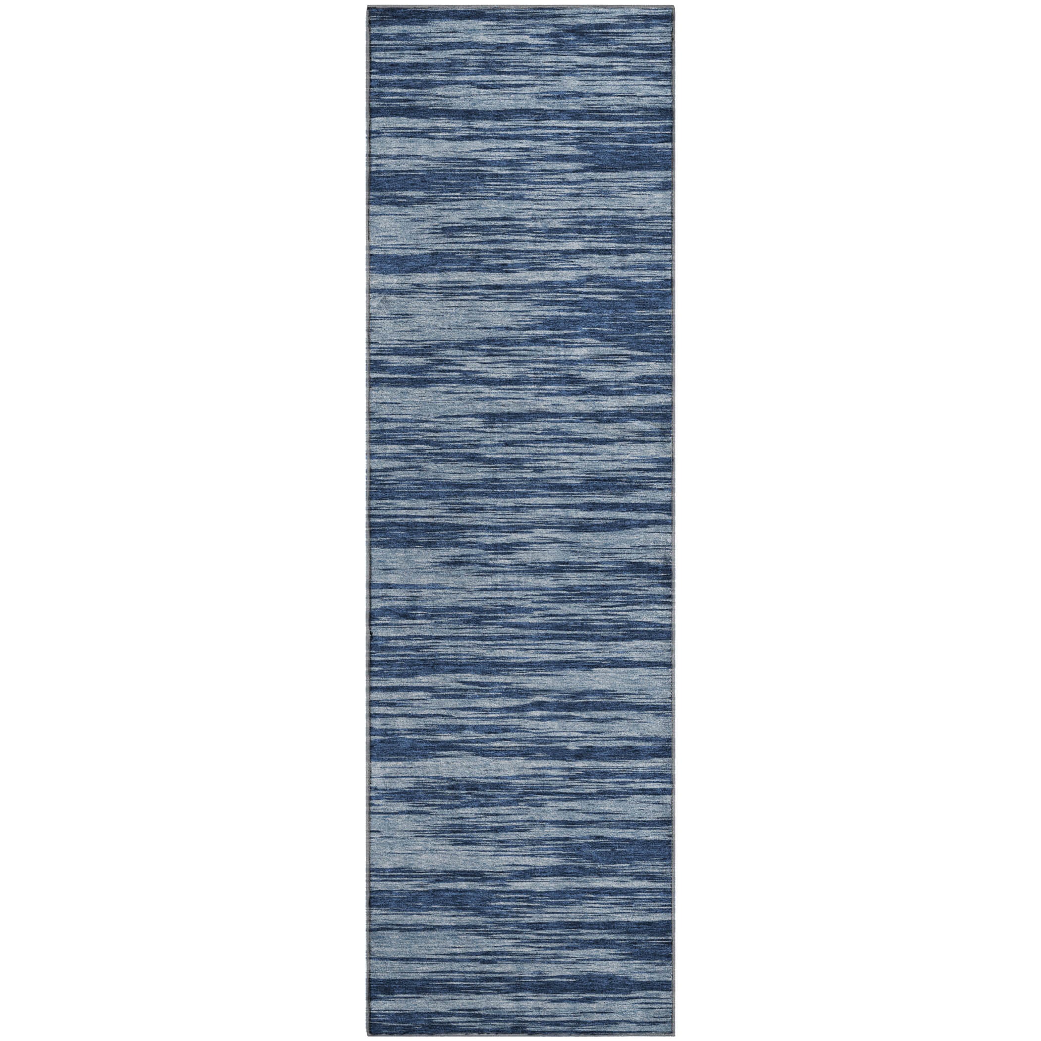 Montevideo Machine Washable Transitional Blue Rug 2'3" x 7'6" #shape_Runner