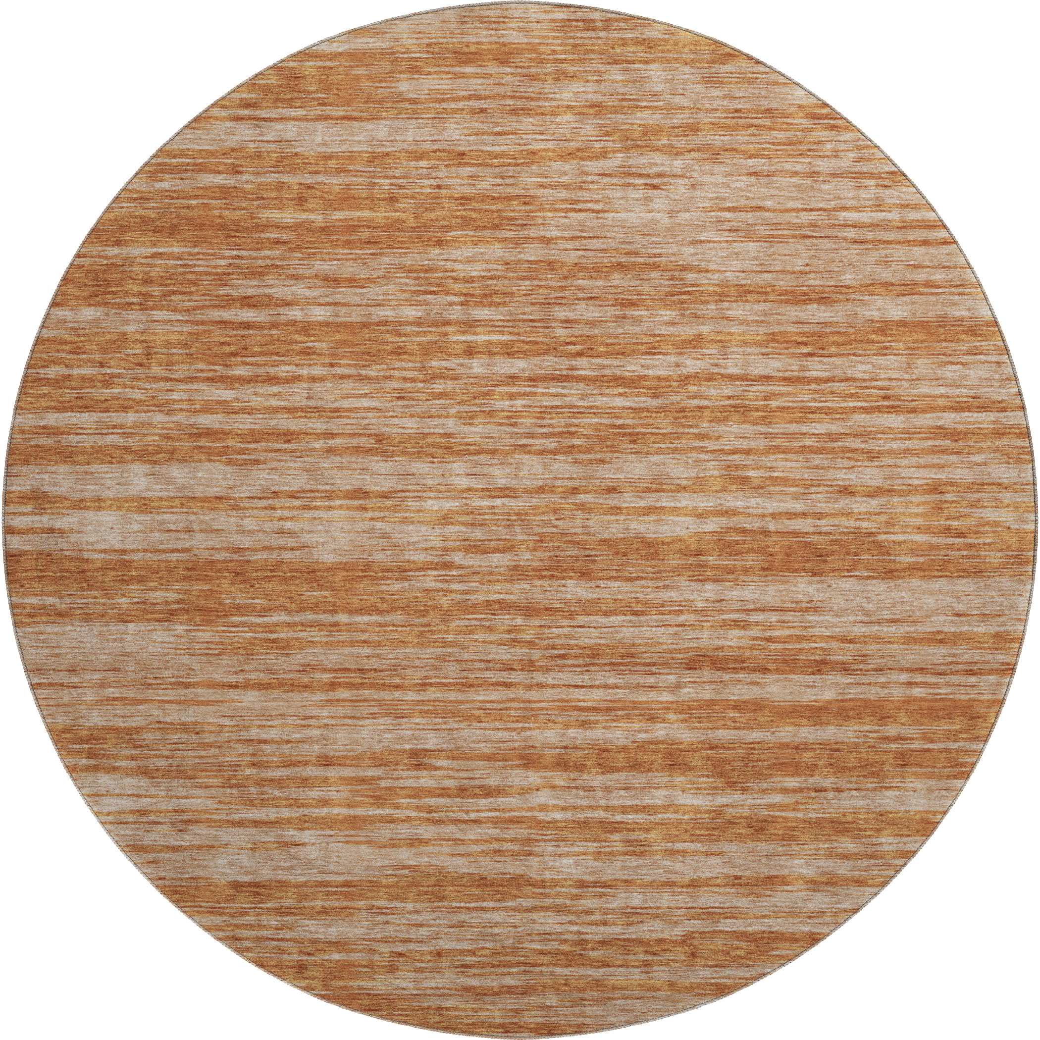 Montevideo Machine Washable Transitional Copper Orange Rug 8' x 8' #shape_Round