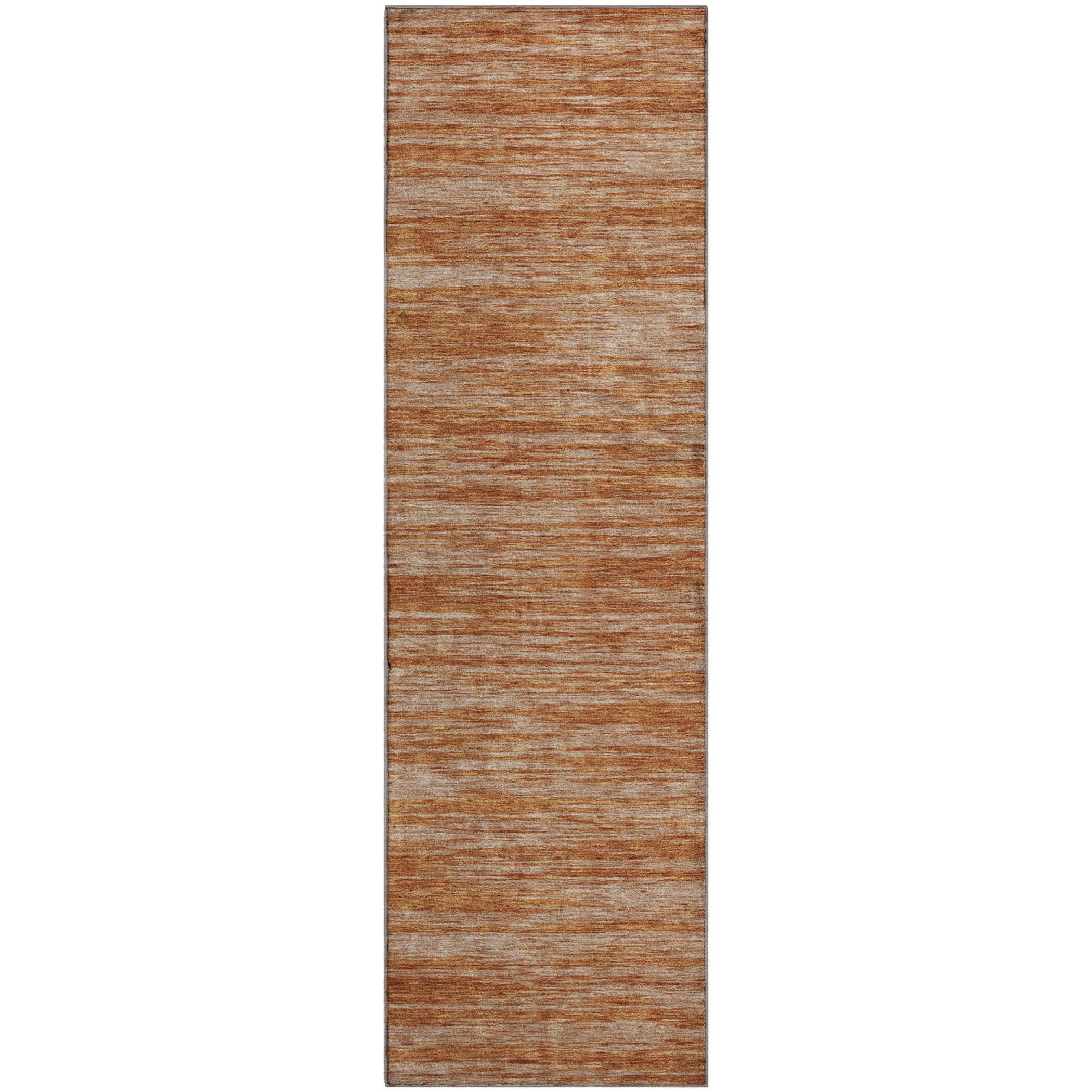 Montevideo Machine Washable Transitional Copper Orange Rug 2'3" x 7'6" #shape_Runner