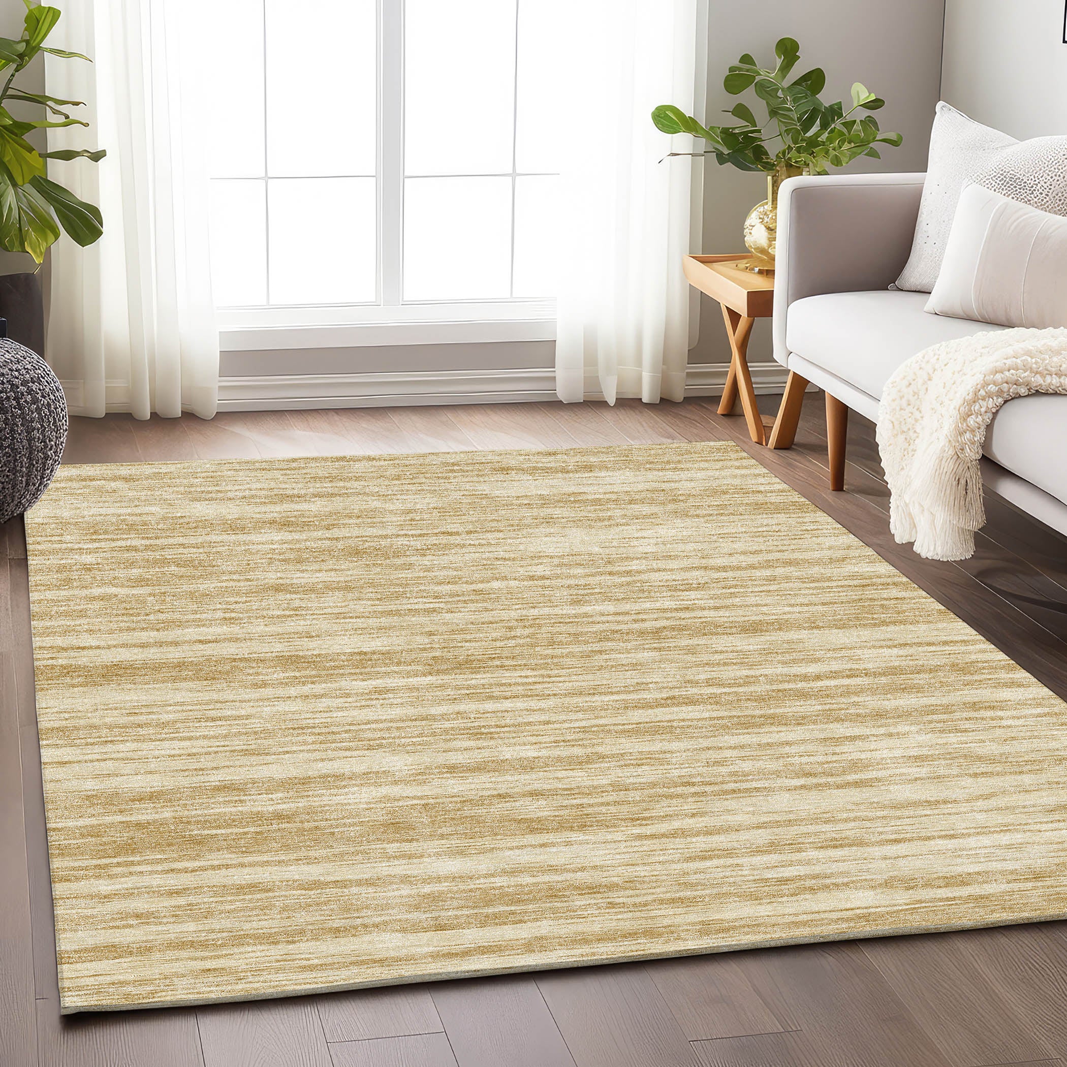 Montevideo Machine Washable Transitional Gold Rug 2'6" x 3'10" #shape_Rectangle
