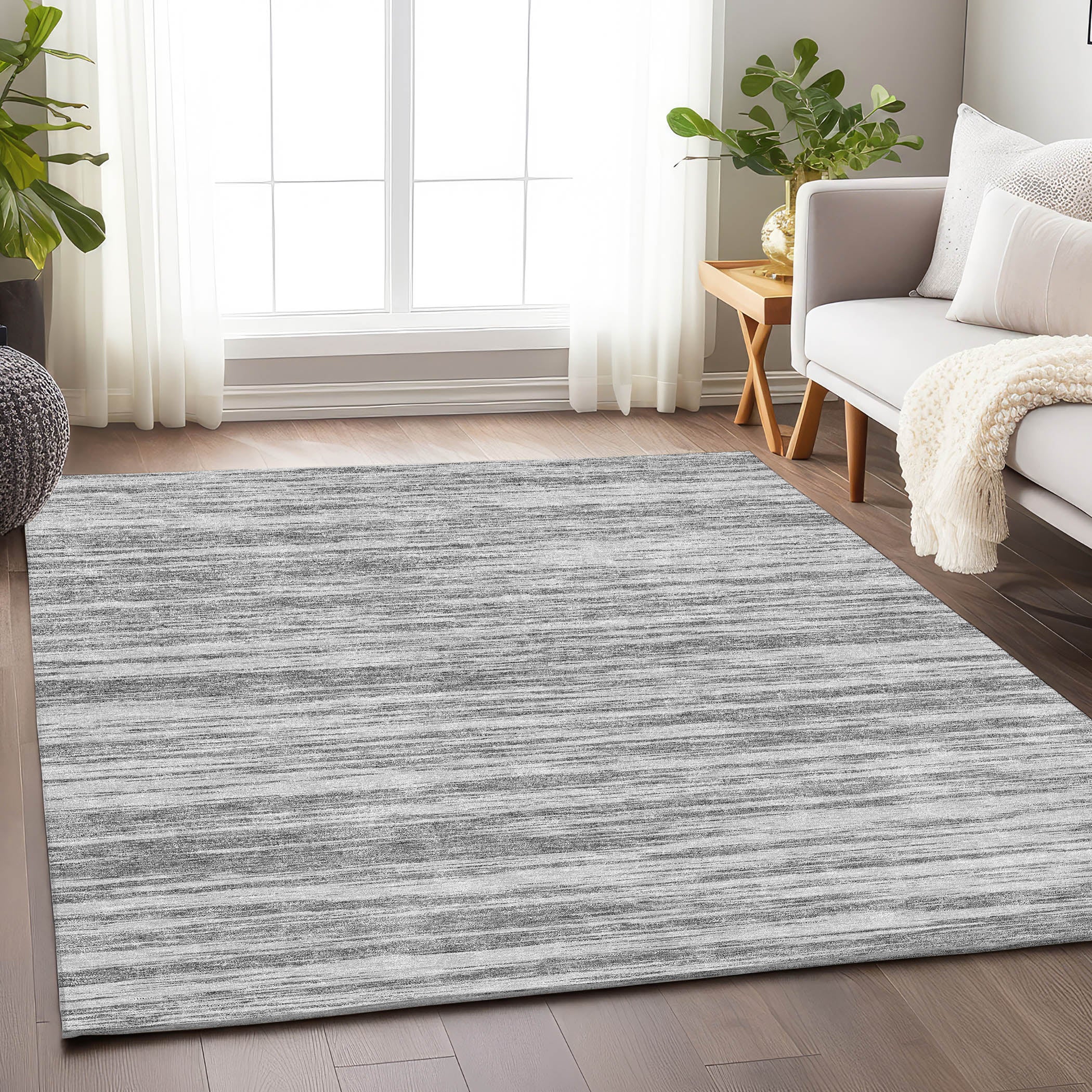 Montevideo Machine Washable Transitional Gray Rug 2'6" x 3'10" #shape_Rectangle