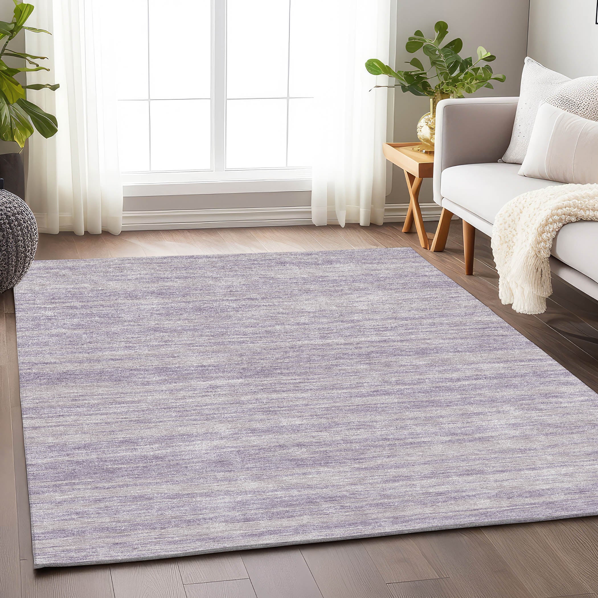 Montevideo Machine Washable Transitional Lavender Purple Rug 2'6" x 3'10" #shape_Rectangle