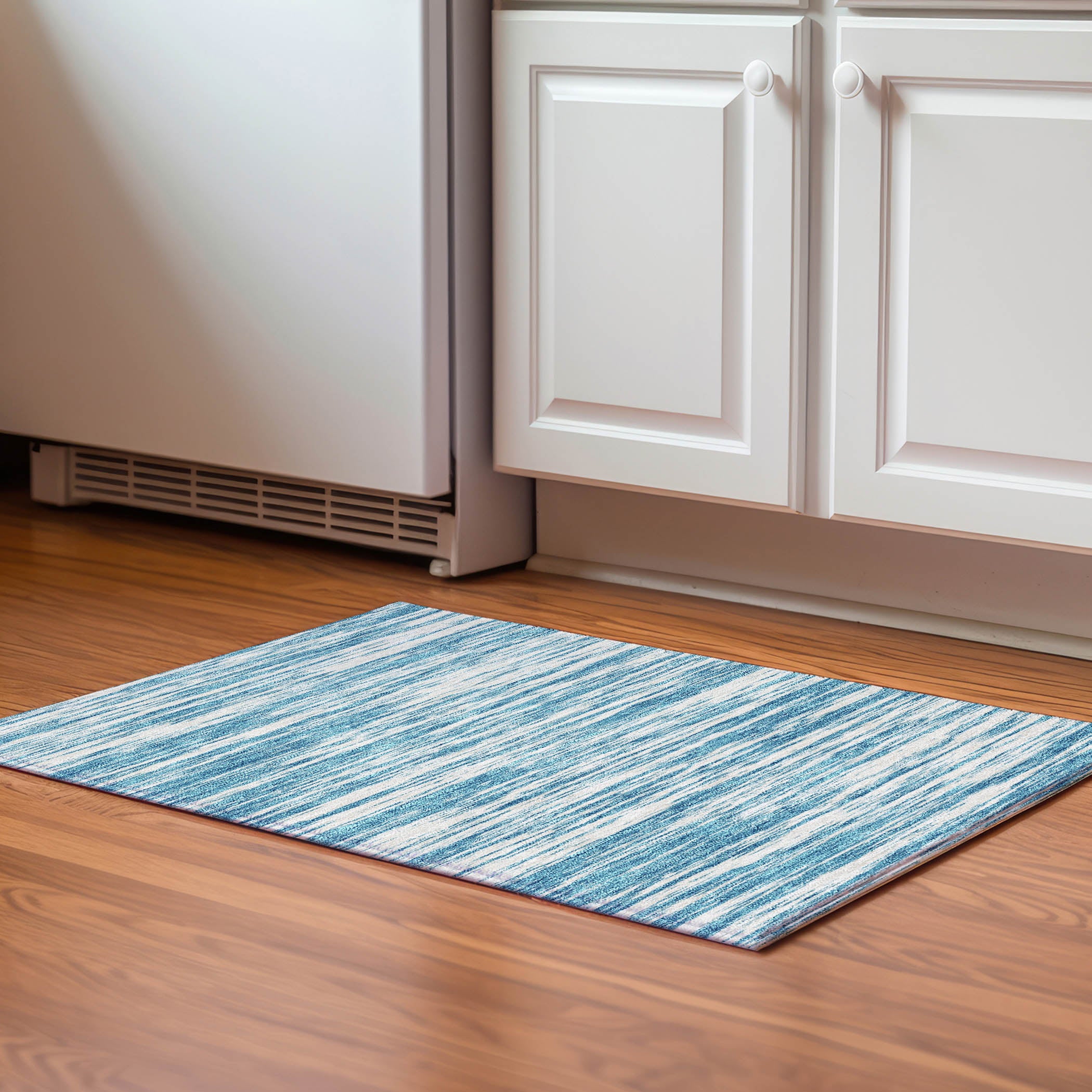 Montevideo Machine Washable Transitional Teal Rug 1'8" x 2'6" #shape_Rectangle