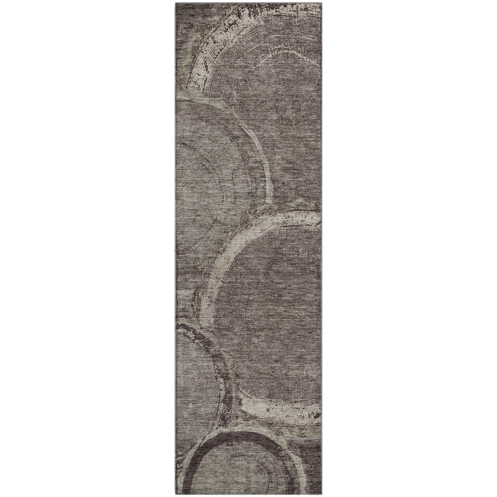 Kotor Machine Washable Transitional Chocolate Brown Rug 2'3" x 7'6" #shape_Runner