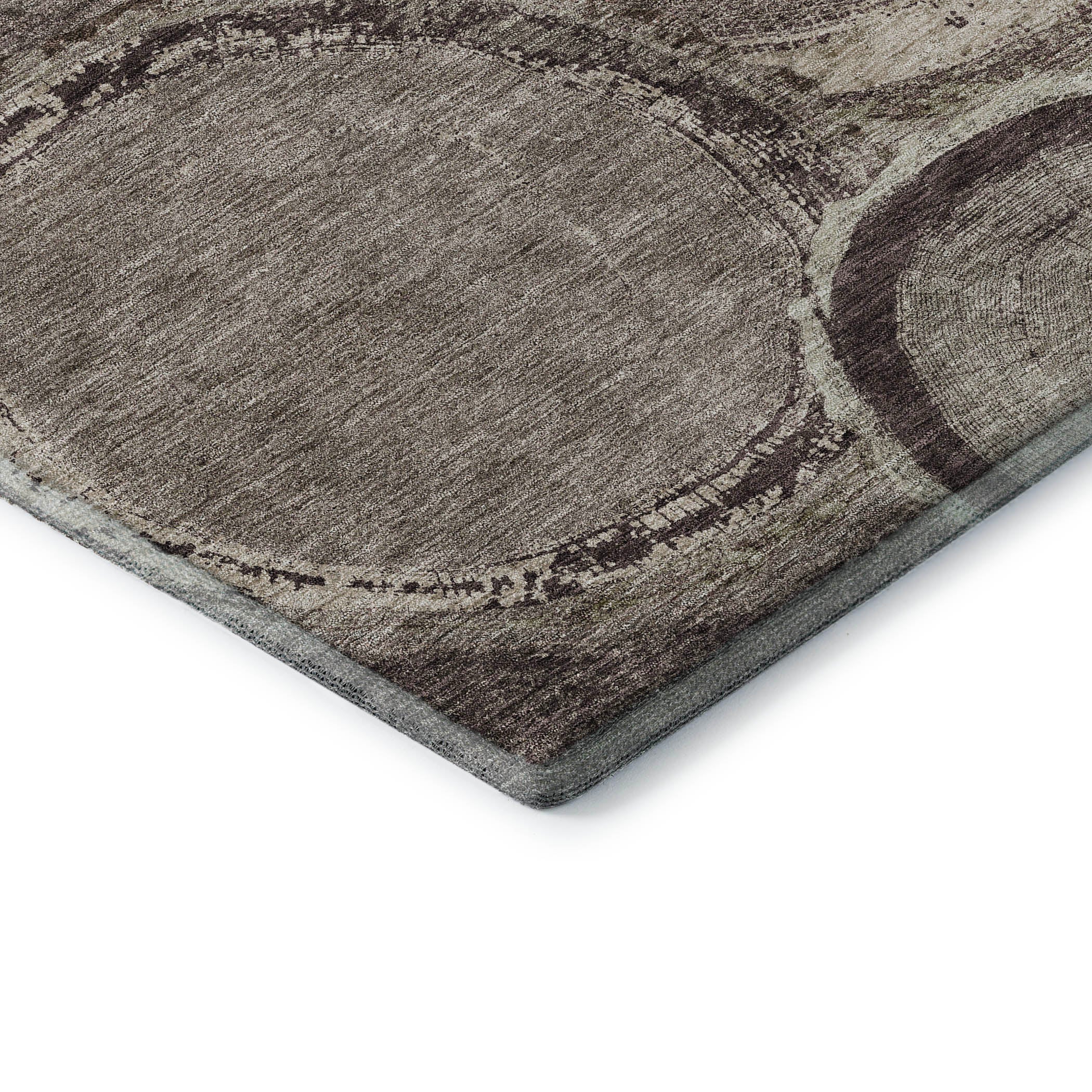 Kotor Machine Washable Transitional Chocolate Brown Rug 1'8" x 2'6" #shape_Rectangle