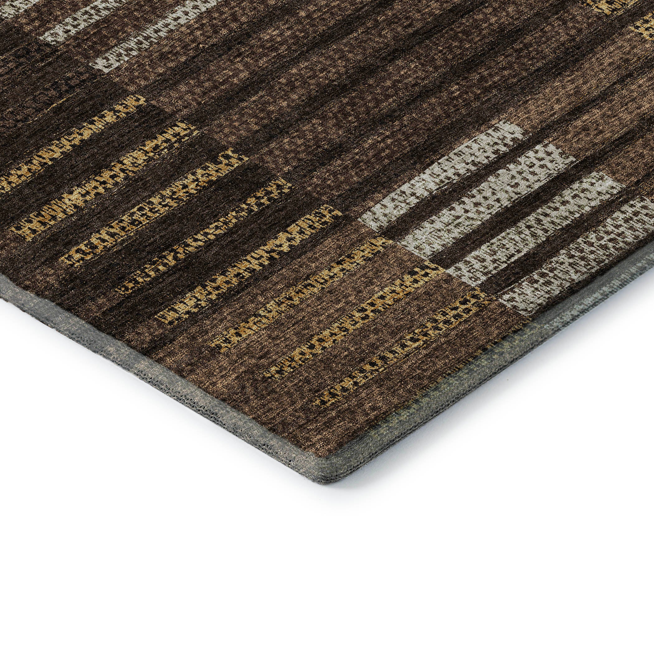 Mostar Machine Washable Transitional Chocolate Brown Rug 1'8" x 2'6" #shape_Rectangle