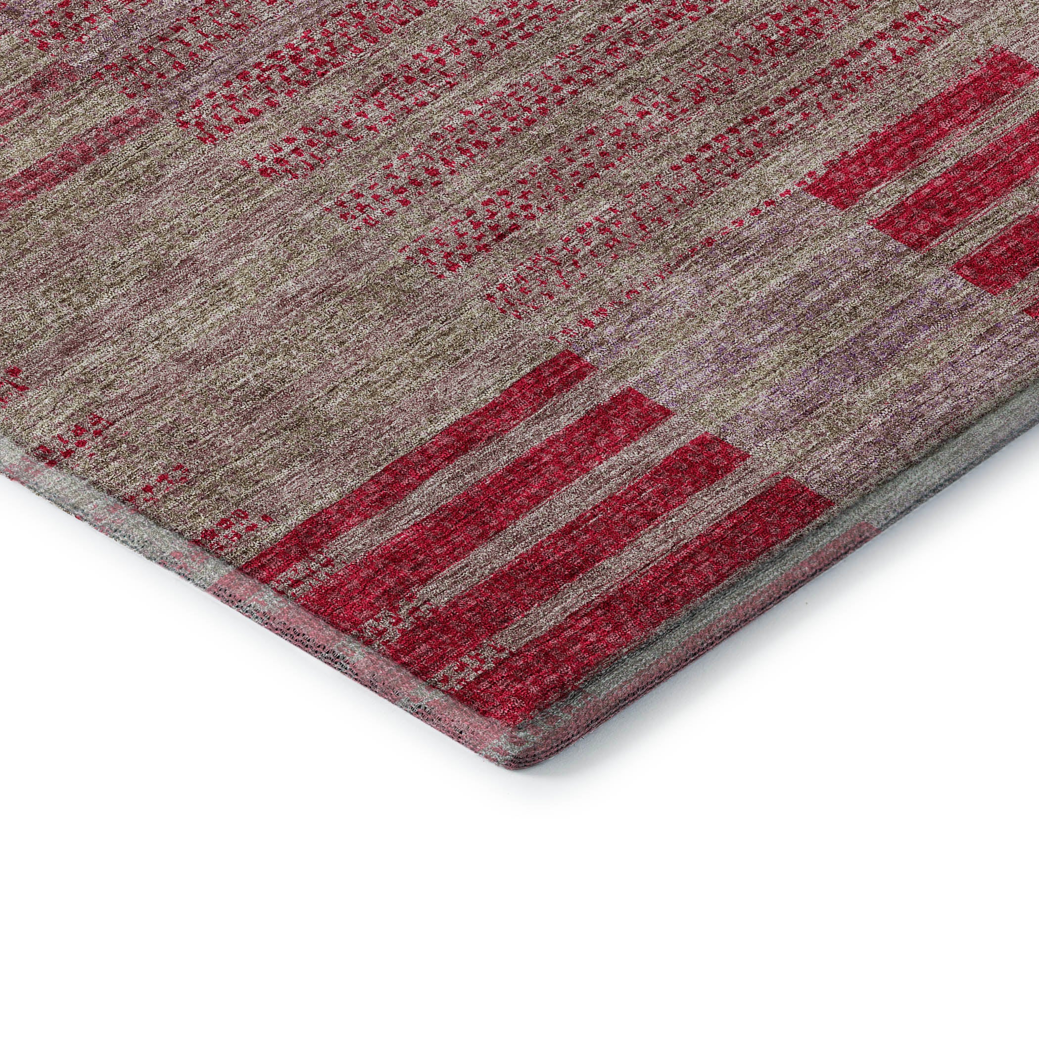 Mostar Machine Washable Transitional Garnet Red Rug 1'8" x 2'6" #shape_Rectangle