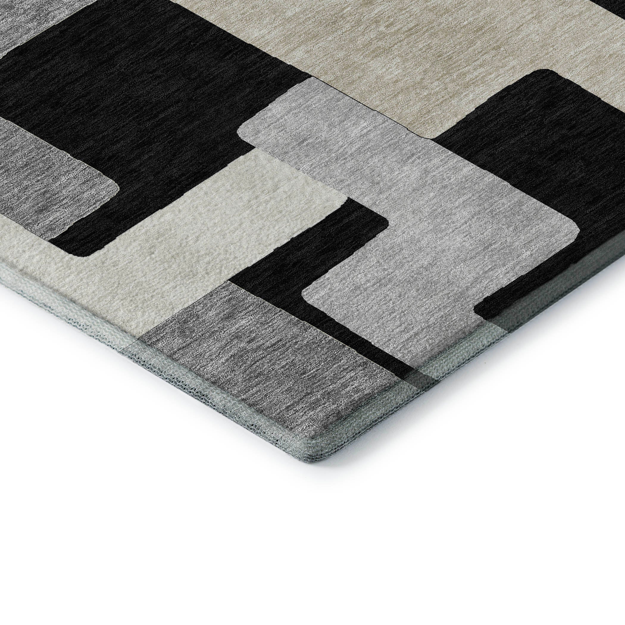 Salzburg Machine Washable Transitional Black Rug 1'8" x 2'6" #shape_Rectangle