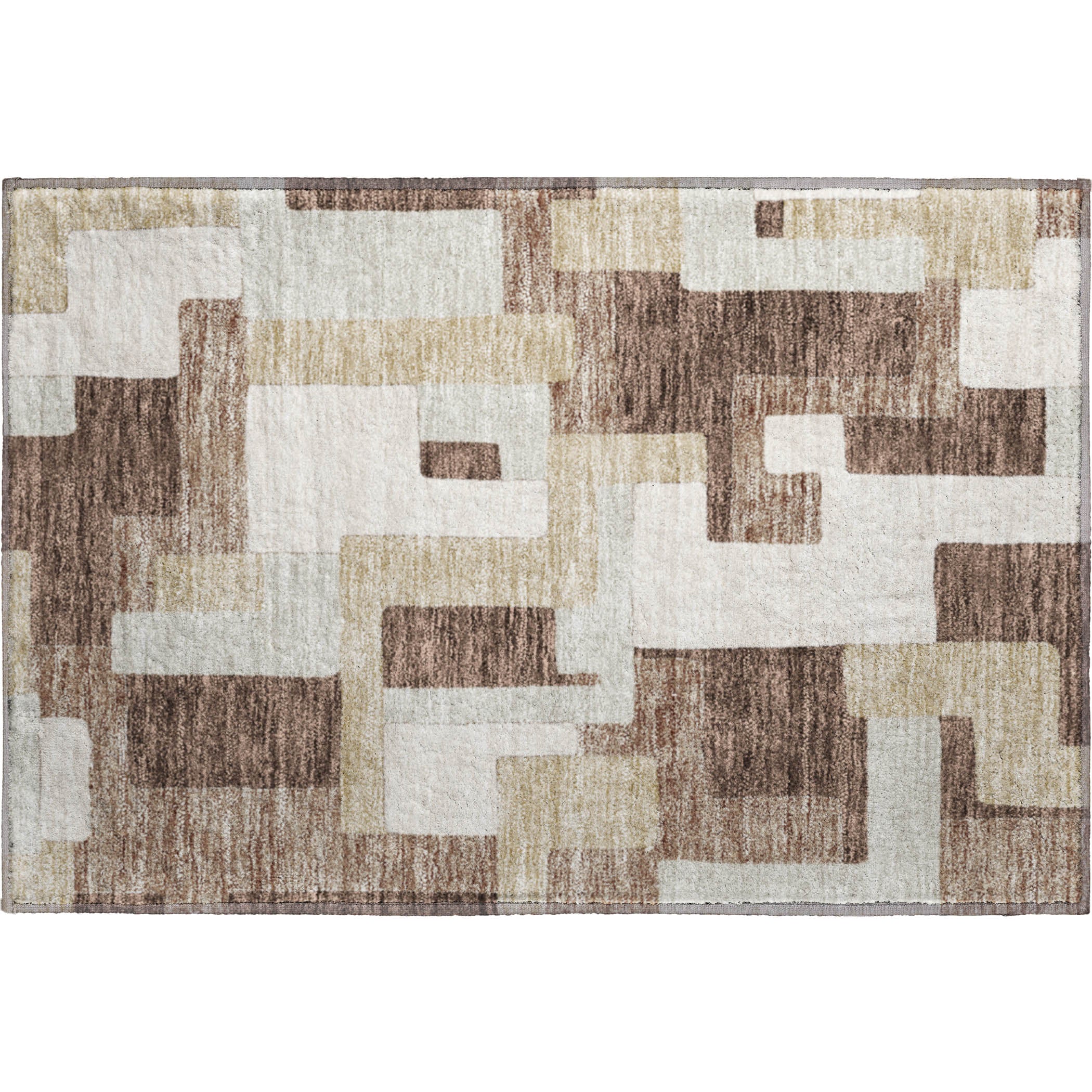Salzburg Machine Washable Transitional Brown Rug 1'8" x 2'6" #shape_Rectangle