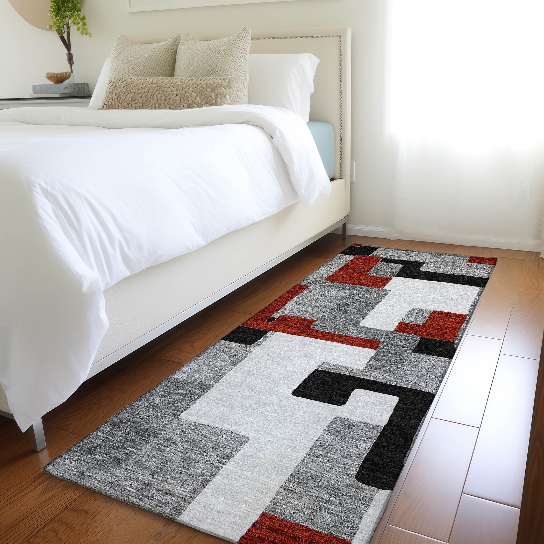 Salzburg Machine Washable Transitional Gray Rug 2'3" x 7'6" #shape_Runner