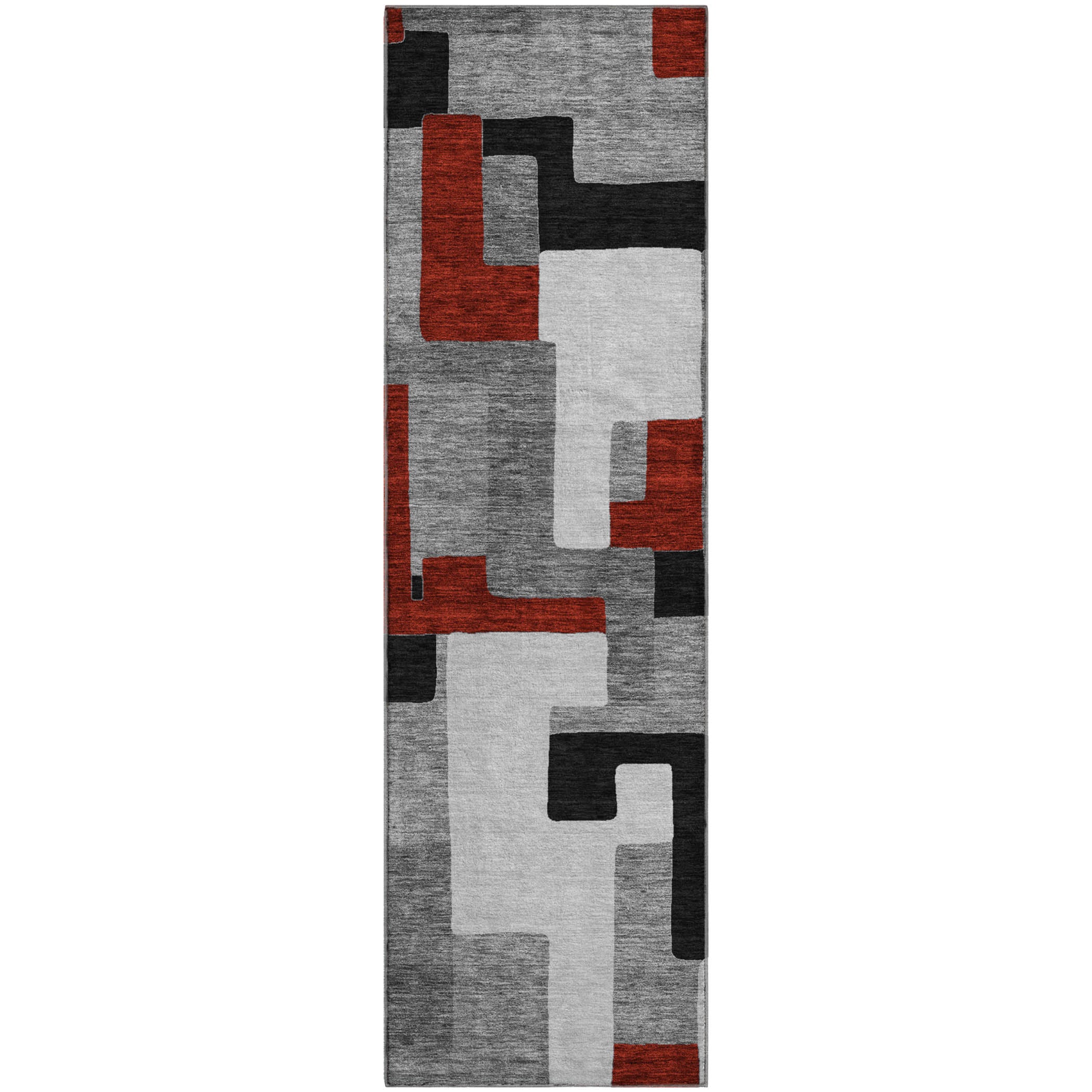 Salzburg Machine Washable Transitional Gray Rug 2'3" x 7'6" #shape_Runner