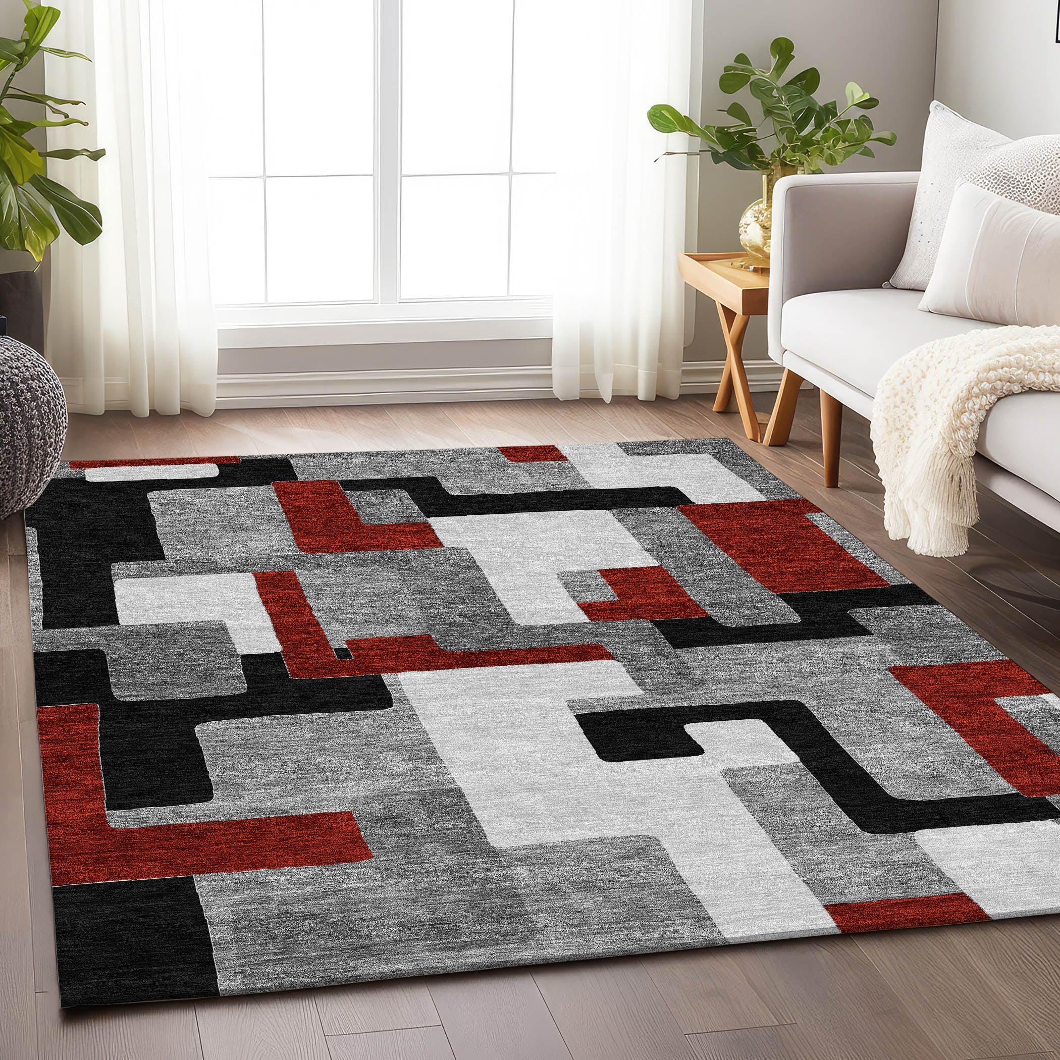 Salzburg Machine Washable Transitional Gray Rug 2'6" x 3'10" #shape_Rectangle