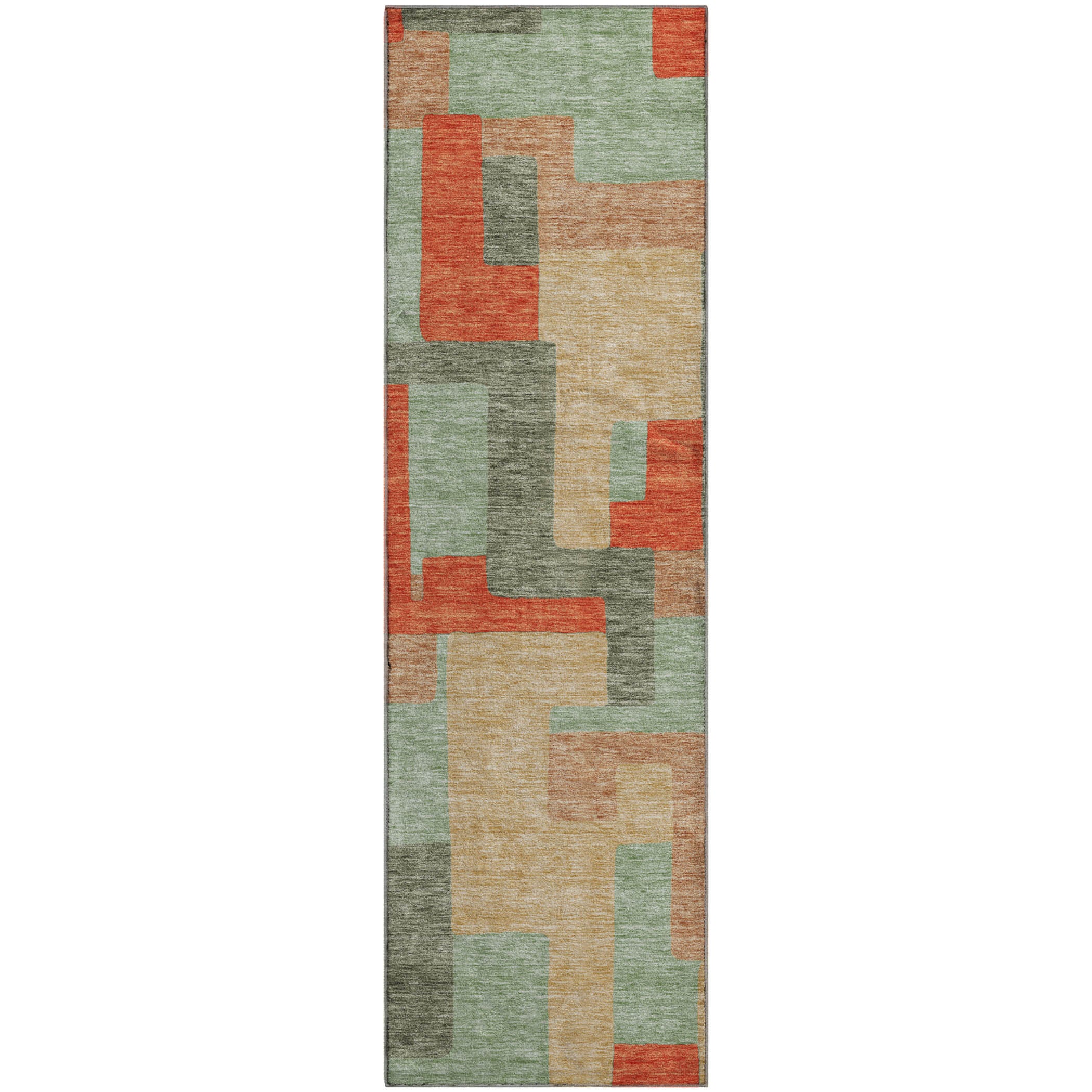 Salzburg Machine Washable Transitional Sage Green Rug 2'3" x 7'6" #shape_Runner