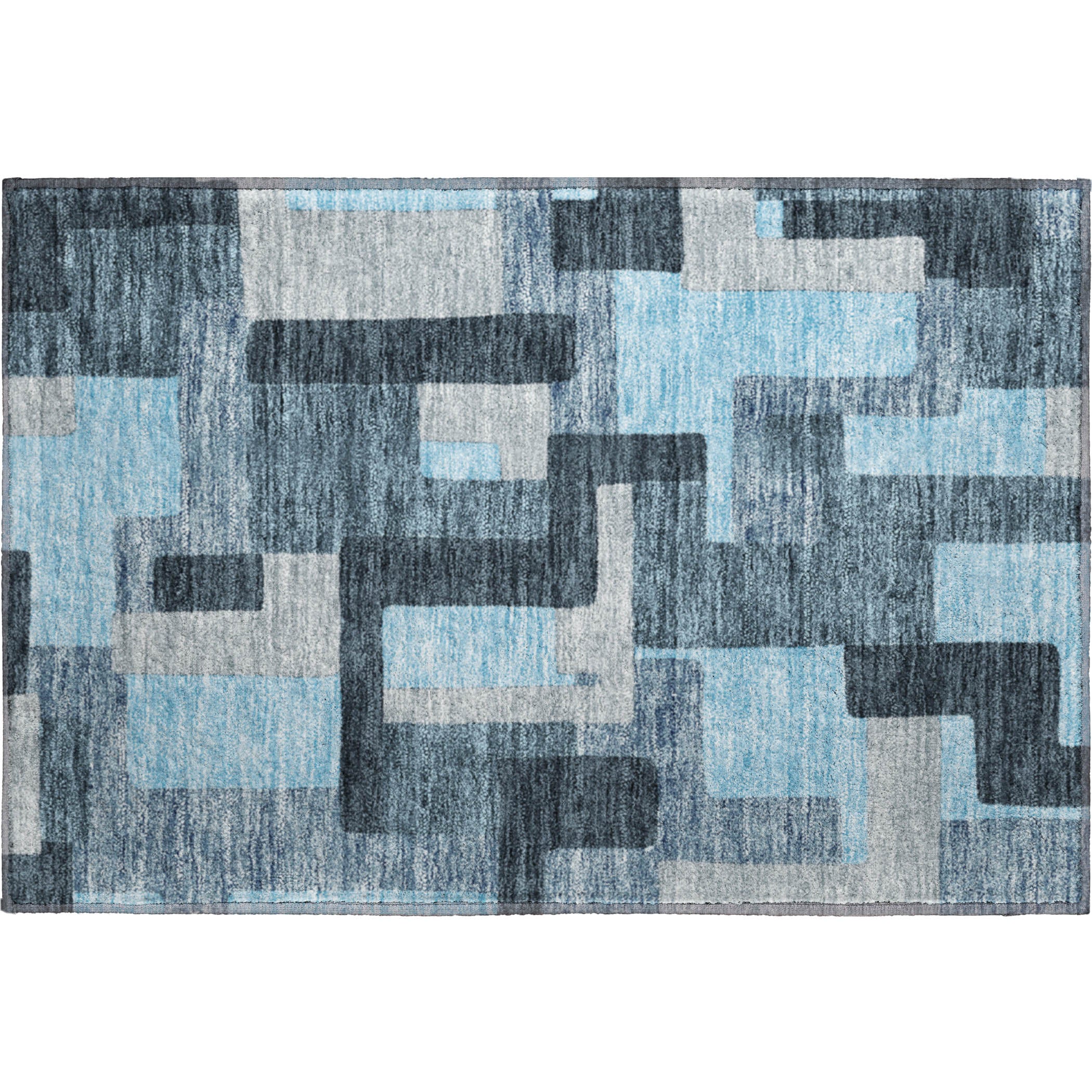 Salzburg Machine Washable Transitional Sky Blue Rug 1'8" x 2'6" #shape_Rectangle