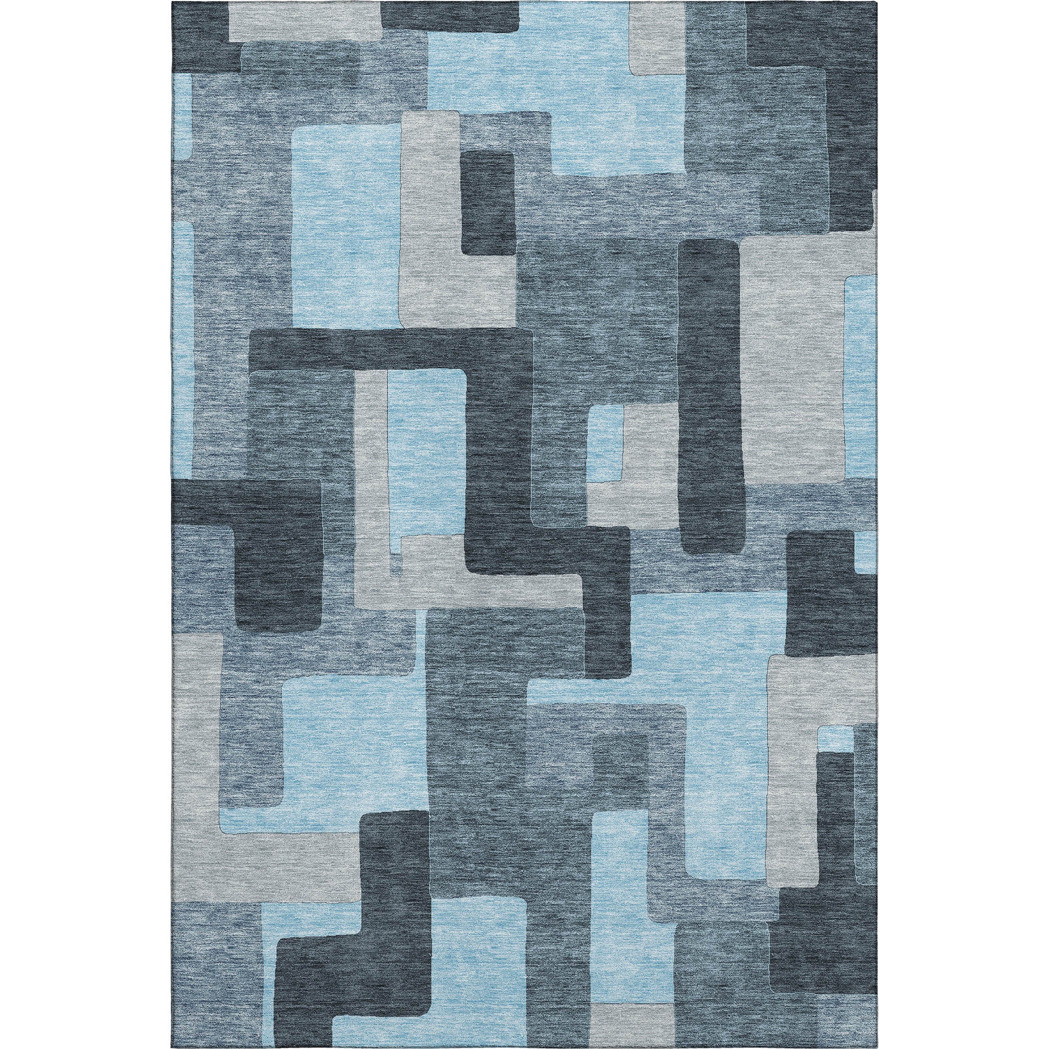 Salzburg Machine Washable Transitional Sky Blue Rug 2'6" x 3'10" #shape_Rectangle