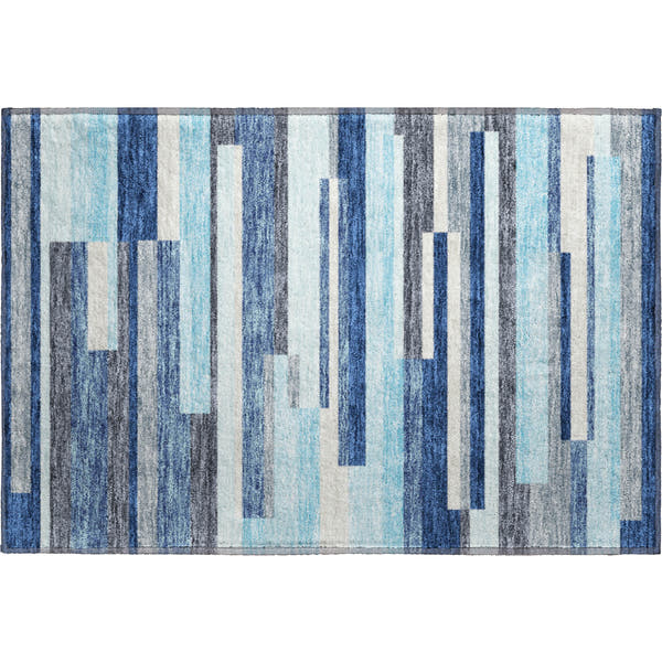 Tallinn Machine Washable Transitional Blue Rug 1'8" x 2'6"