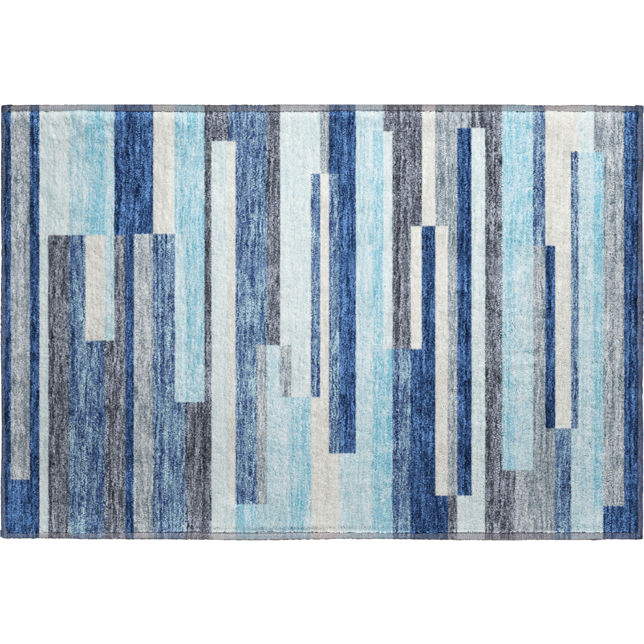 Tallinn Machine Washable Transitional Blue Rug 1'8" x 2'6" #shape_Rectangle
