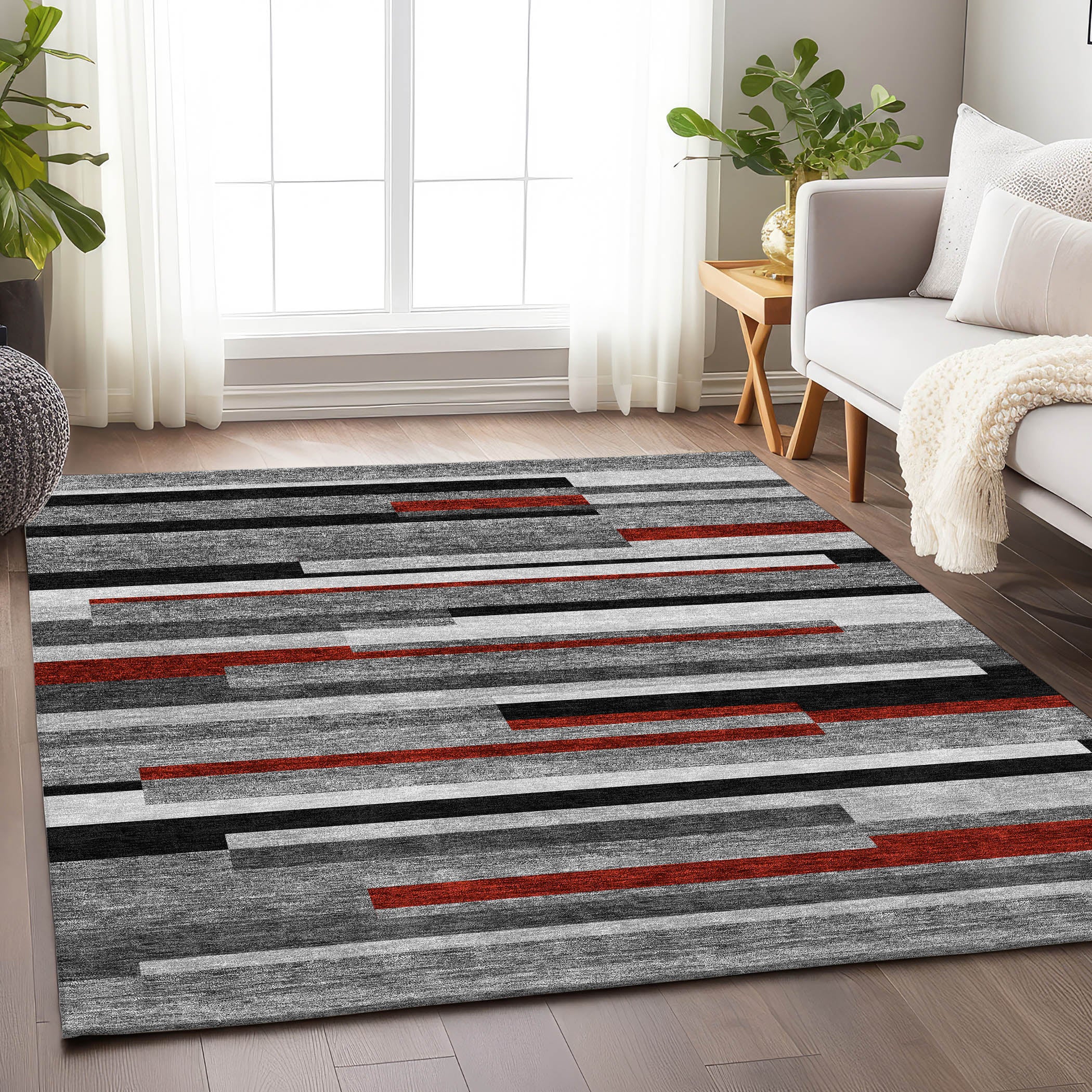 Tallinn Machine Washable Transitional Gray Rug 2'6" x 3'10" #shape_Rectangle