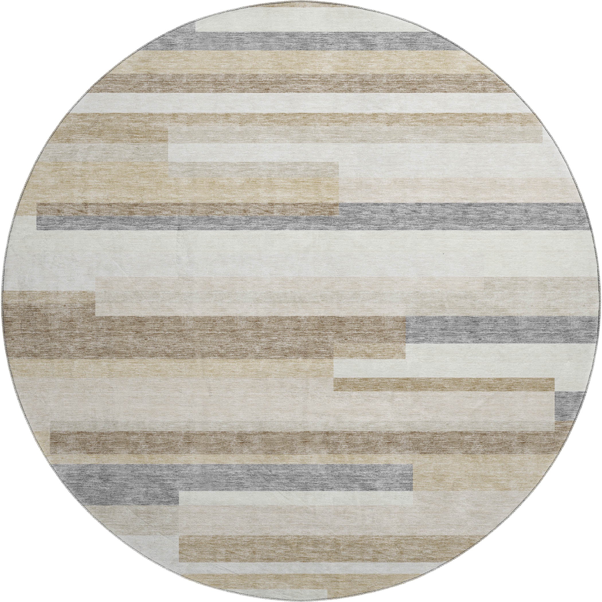 Tallinn Machine Washable Transitional Ivory Rug 8' x 8' #shape_Round
