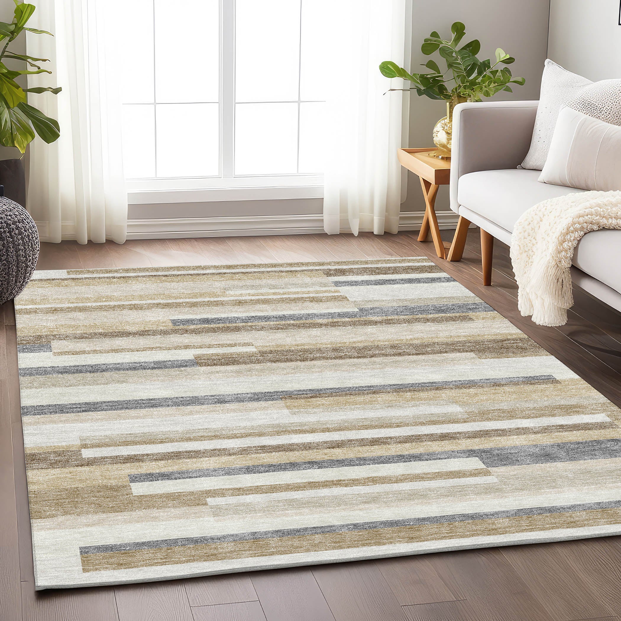 Tallinn Machine Washable Transitional Ivory Rug 2'6" x 3'10" #shape_Rectangle